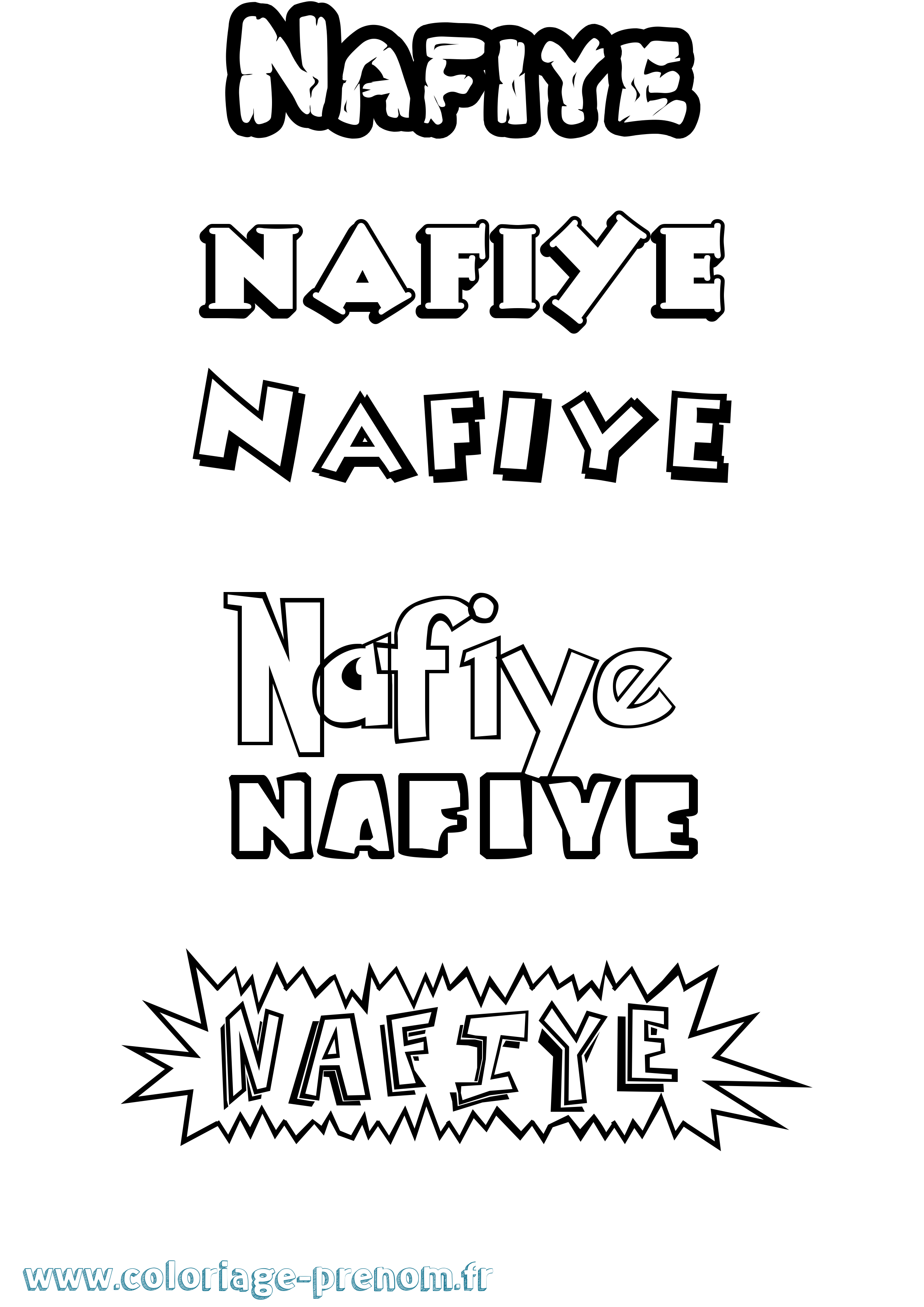 Coloriage Nafiye Dessin Animé Coloriage prénom Nafiye Dessin Animé