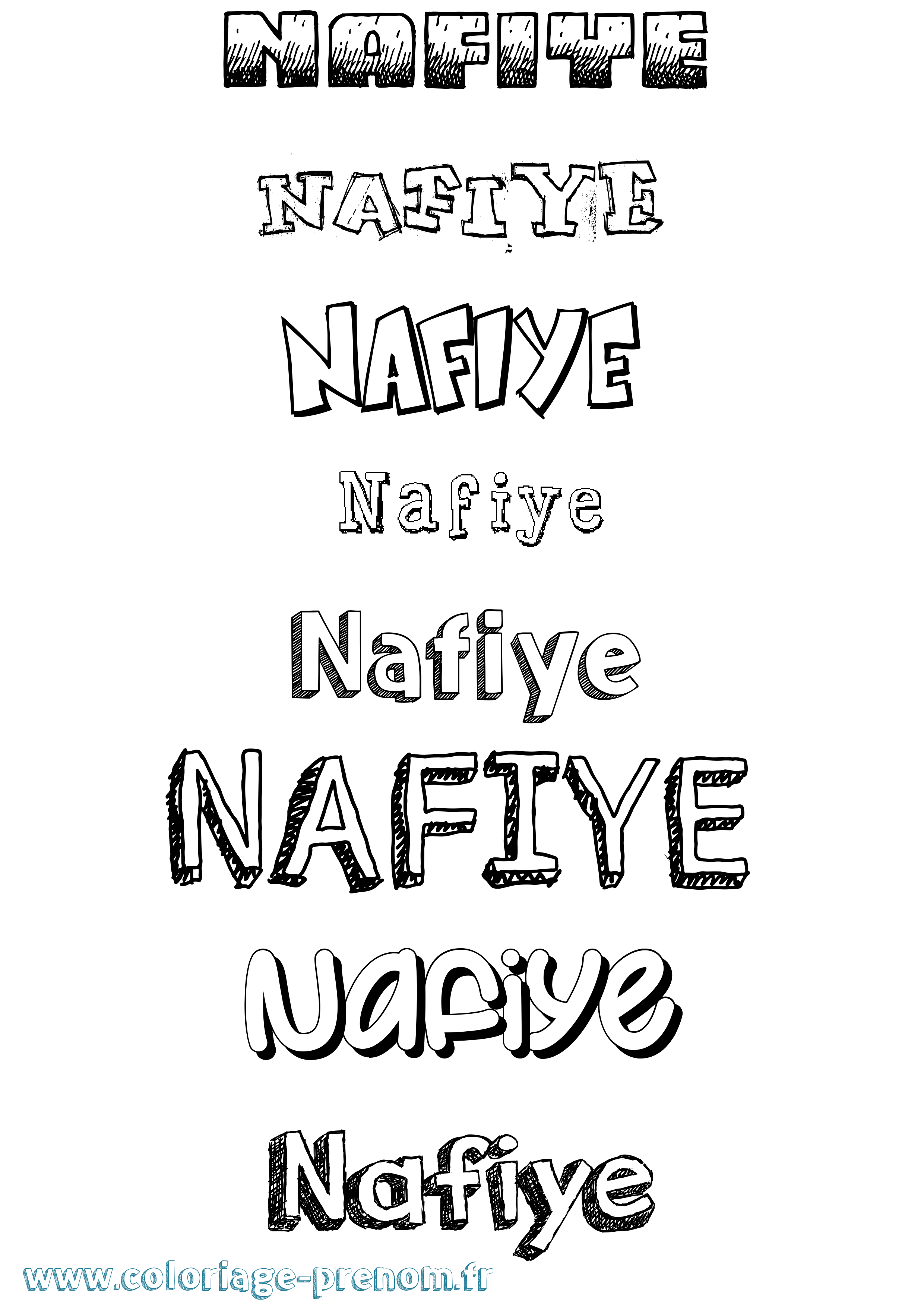 Coloriage Nafiye Dessiné Coloriage prénom Nafiye Dessiné