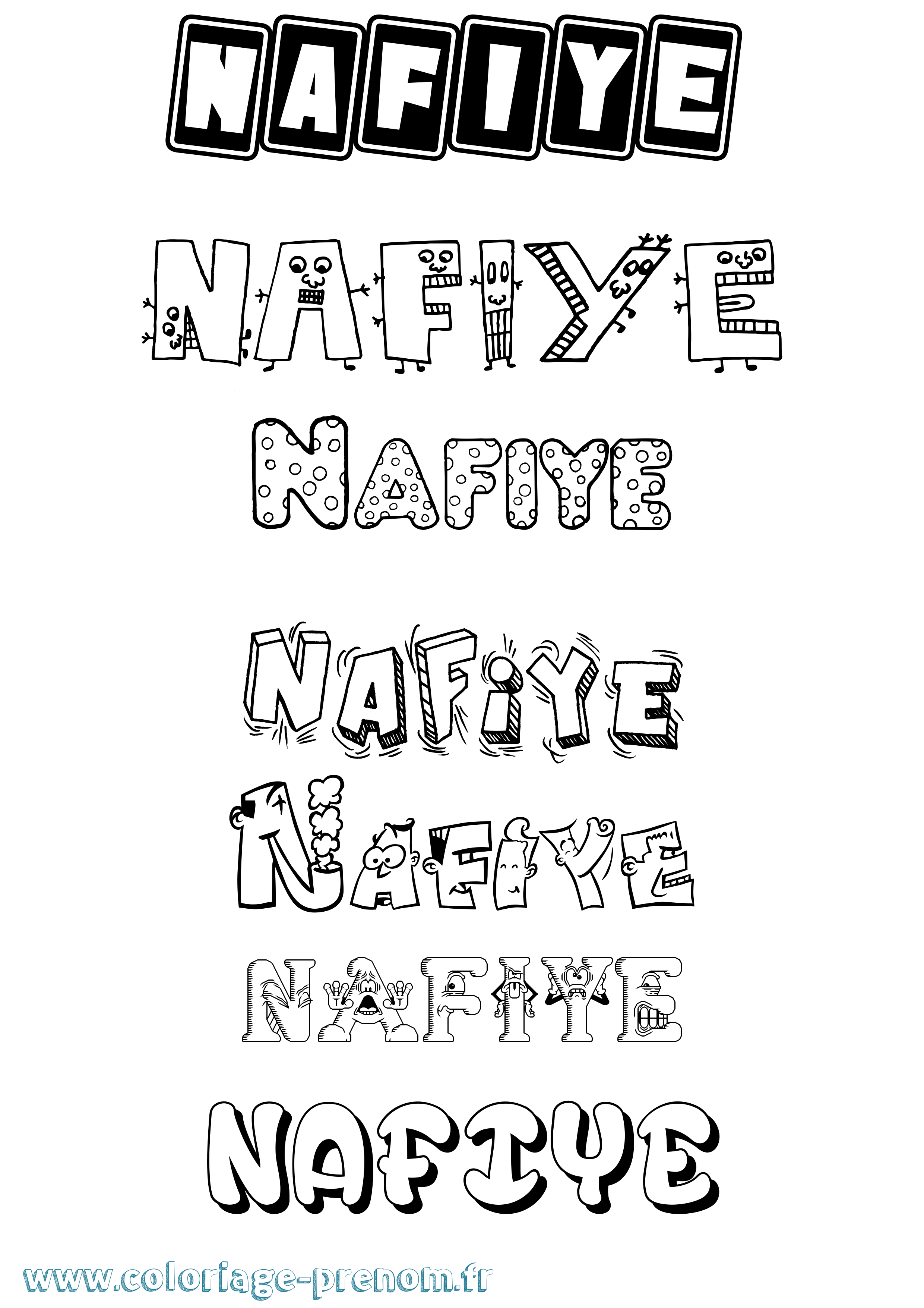 Coloriage Nafiye Fun Coloriage prénom Nafiye Fun