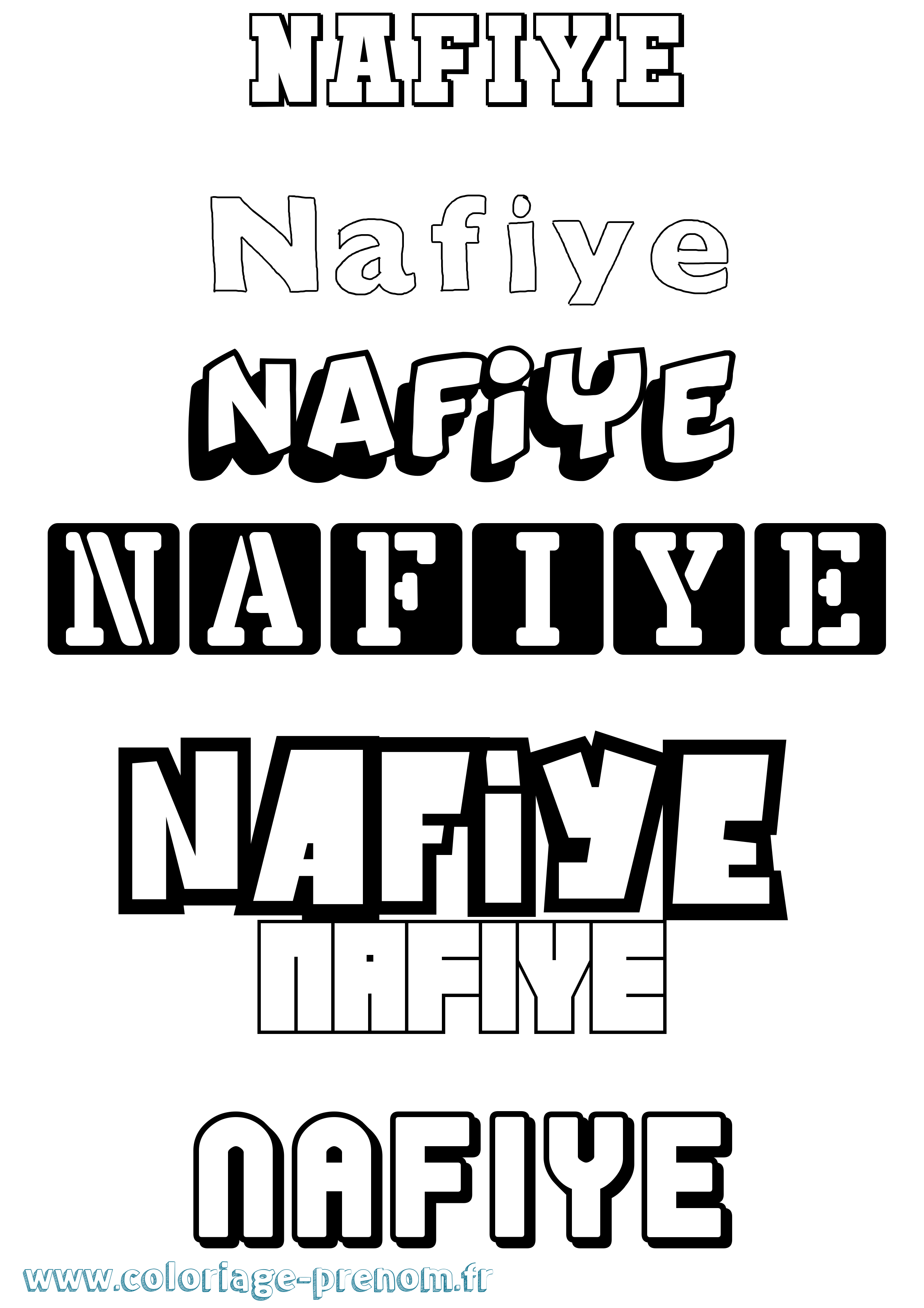 Coloriage Nafiye Simple Coloriage prénom Nafiye Simple