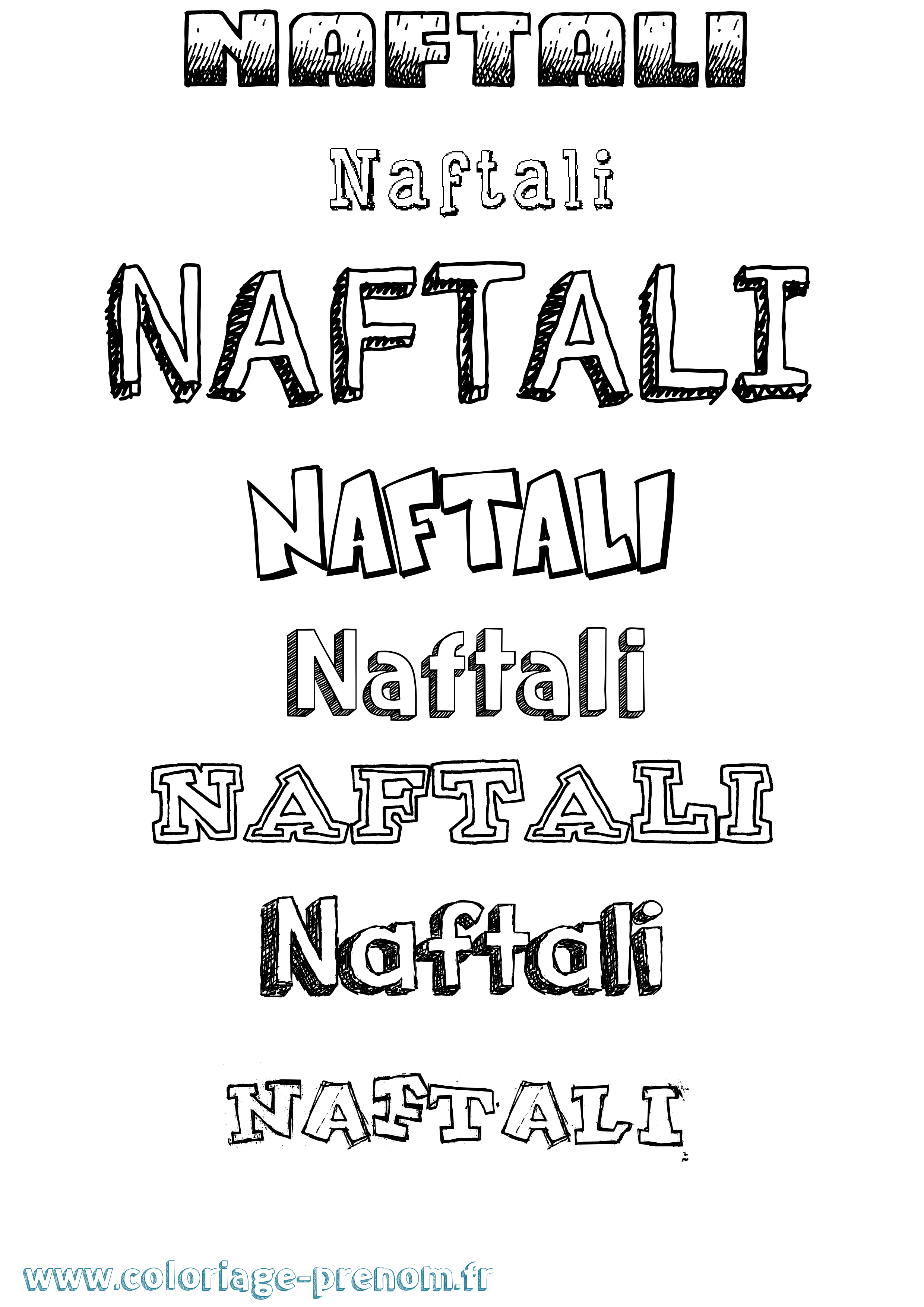 Coloriage Naftali Dessiné Coloriage prénom Naftali Dessiné