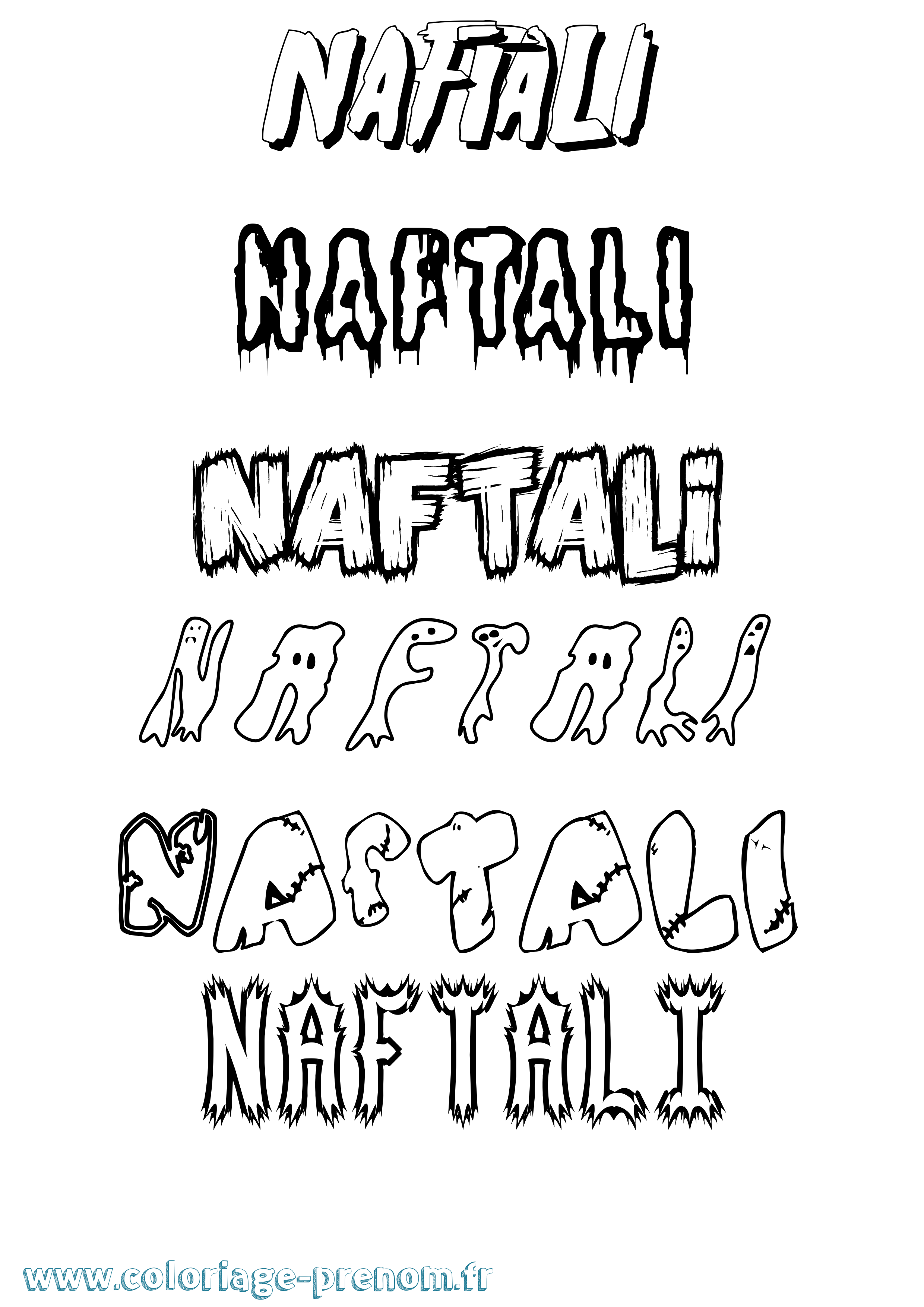 Coloriage Naftali Frisson Coloriage prénom Naftali Frisson
