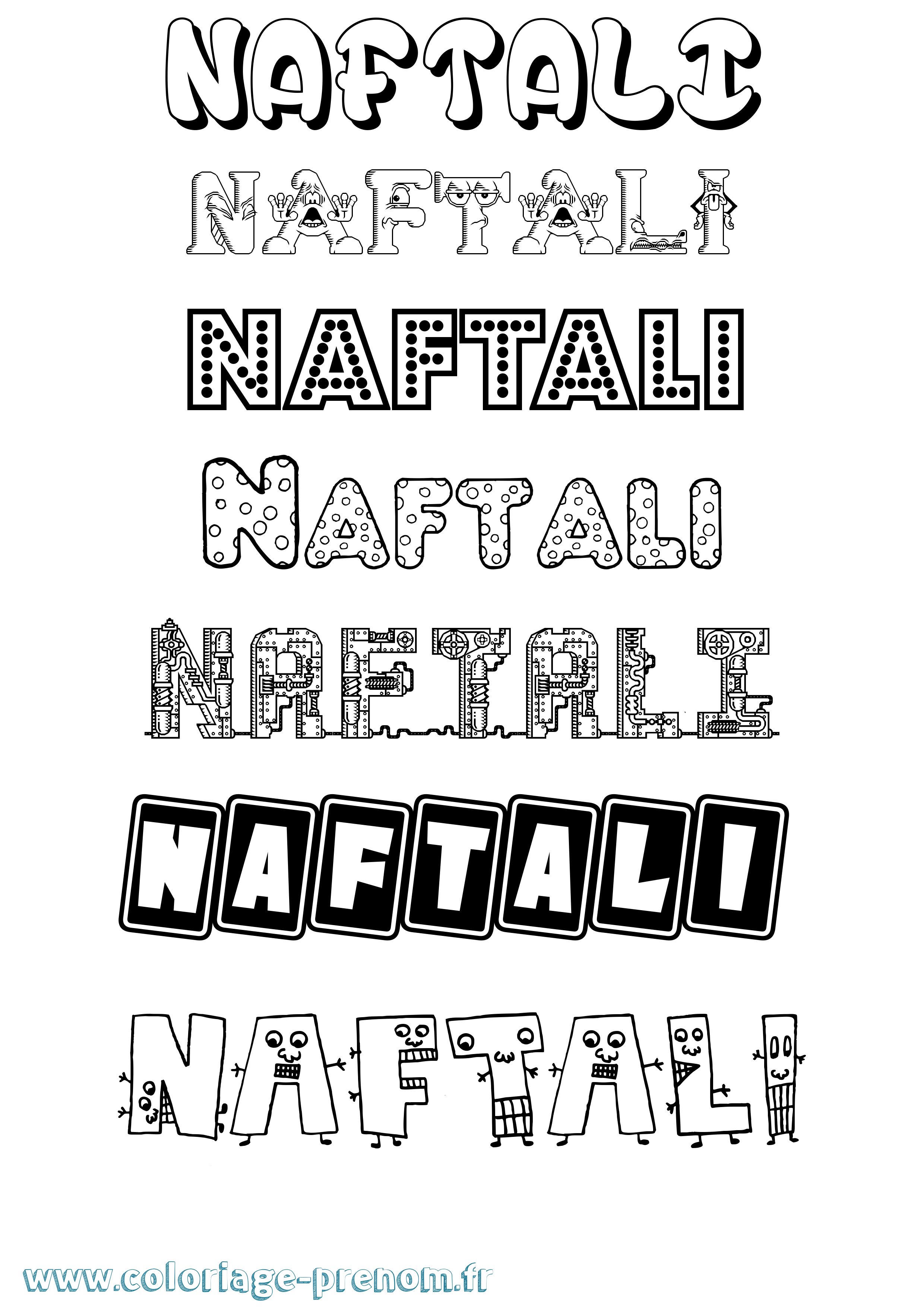 Coloriage Naftali Fun Coloriage prénom Naftali Fun