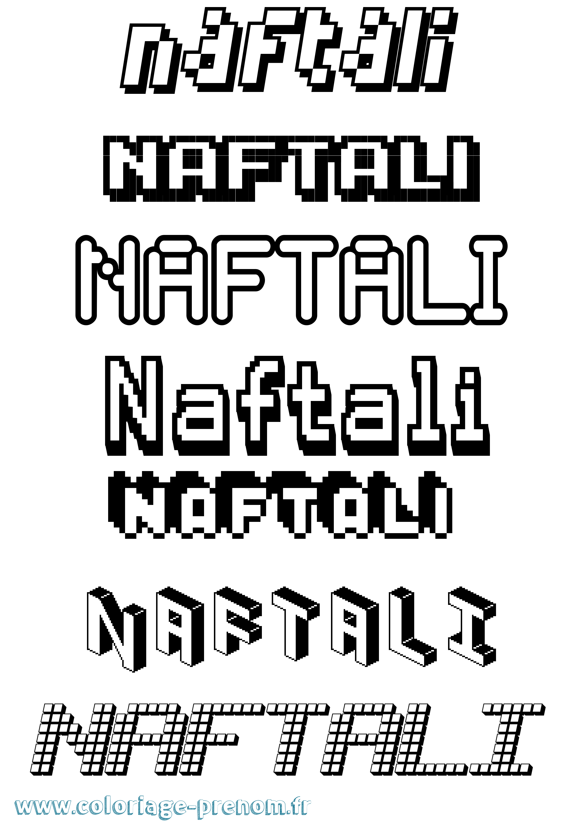 Coloriage Naftali Pixel Coloriage prénom Naftali Pixel