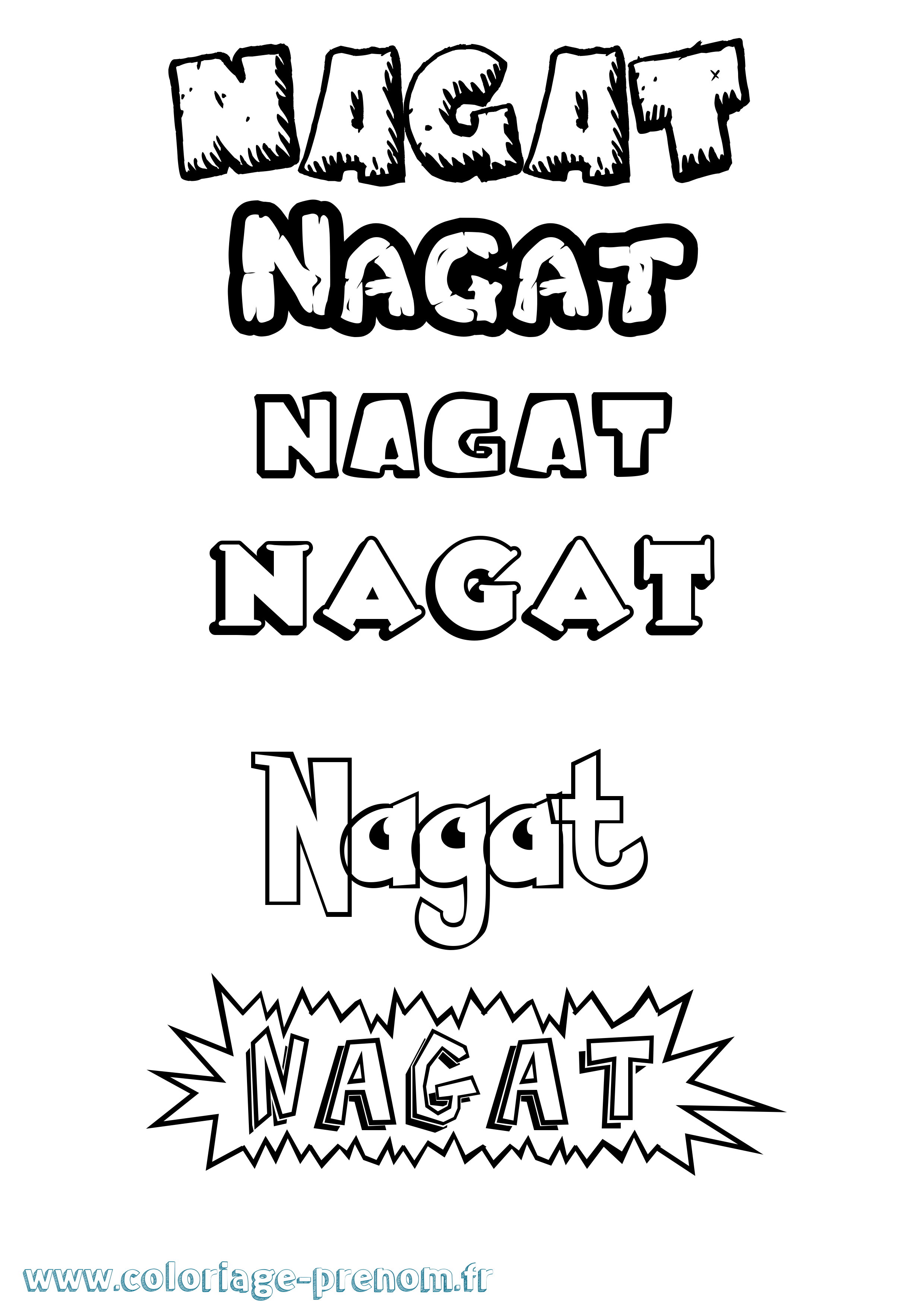 Coloriage Nagat Dessin Animé Coloriage prénom Nagat Dessin Animé
