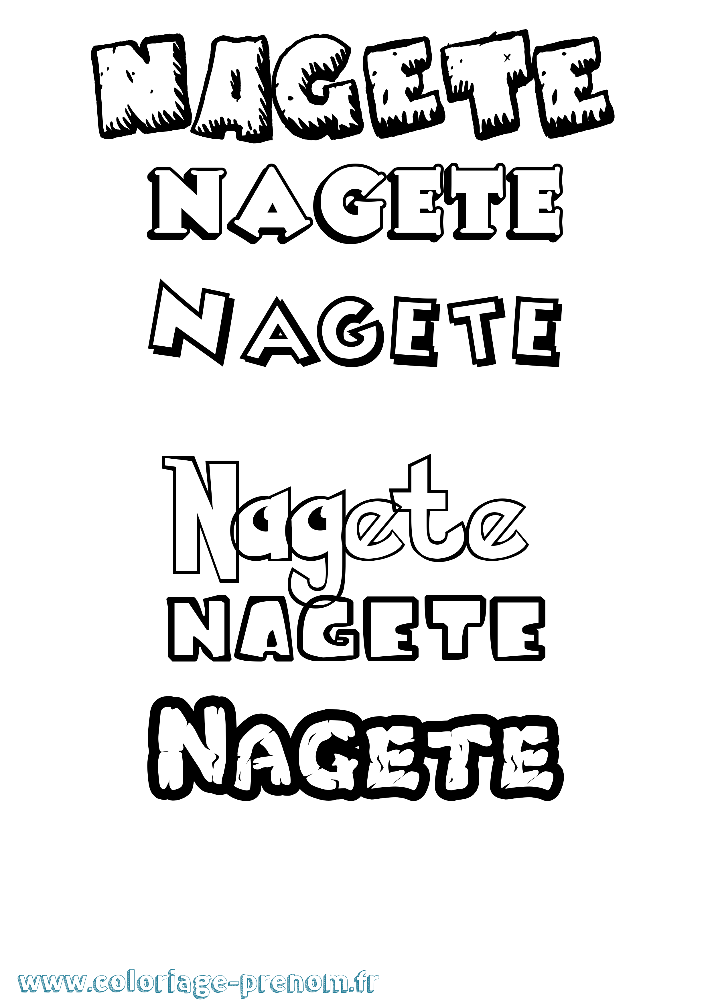 Coloriage Nagete Dessin Animé Coloriage prénom Nagete Dessin Animé