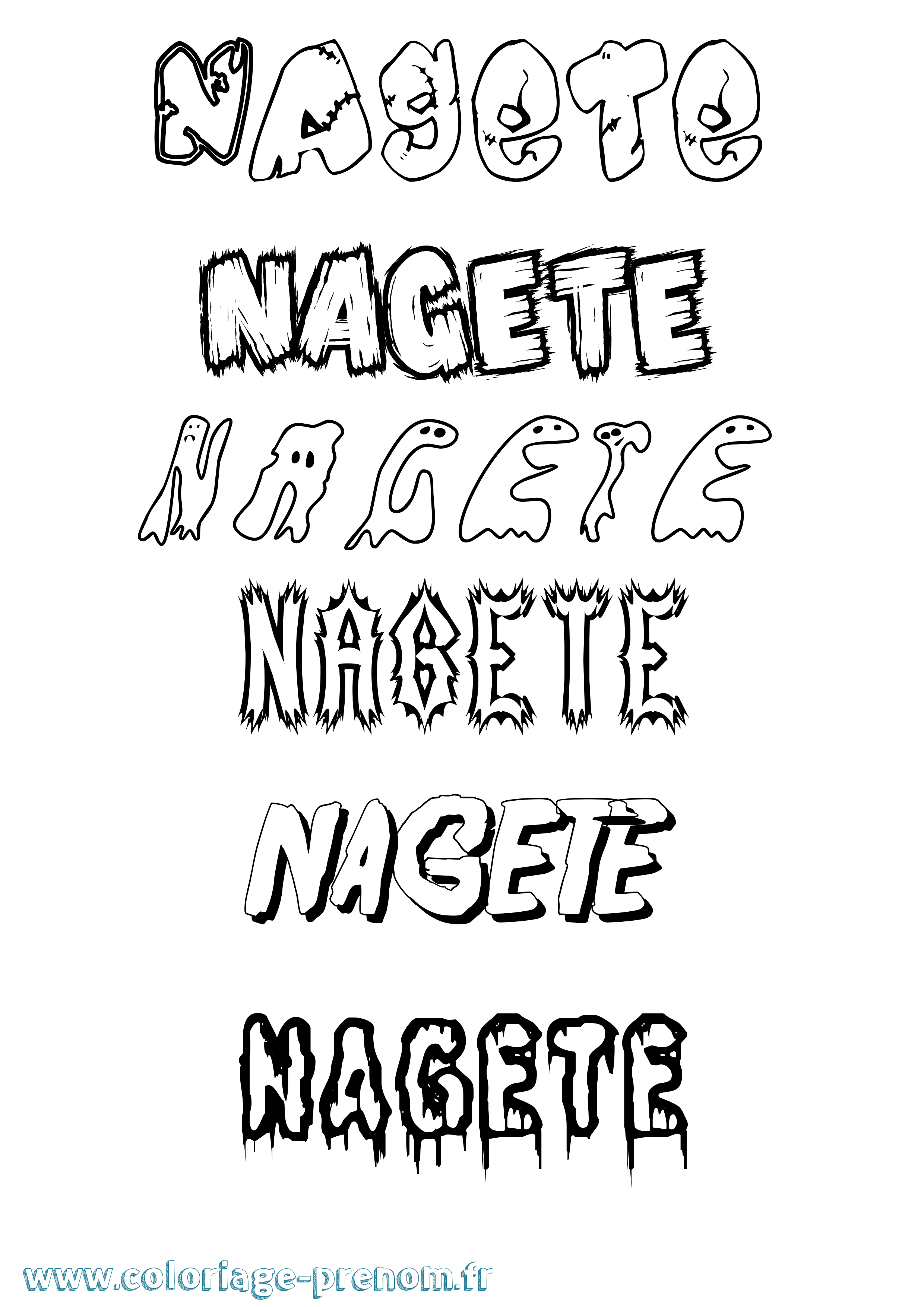 Coloriage Nagete Frisson Coloriage prénom Nagete Frisson