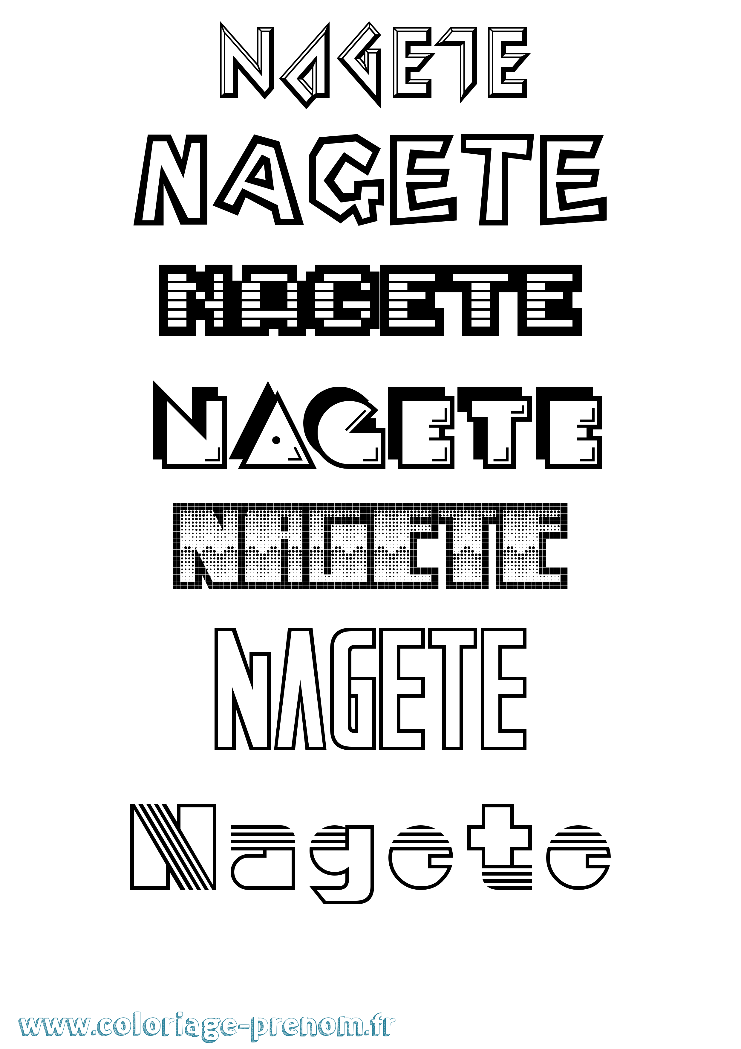 Coloriage Nagete Jeux Vidéos Coloriage prénom Nagete Jeux Vidéos