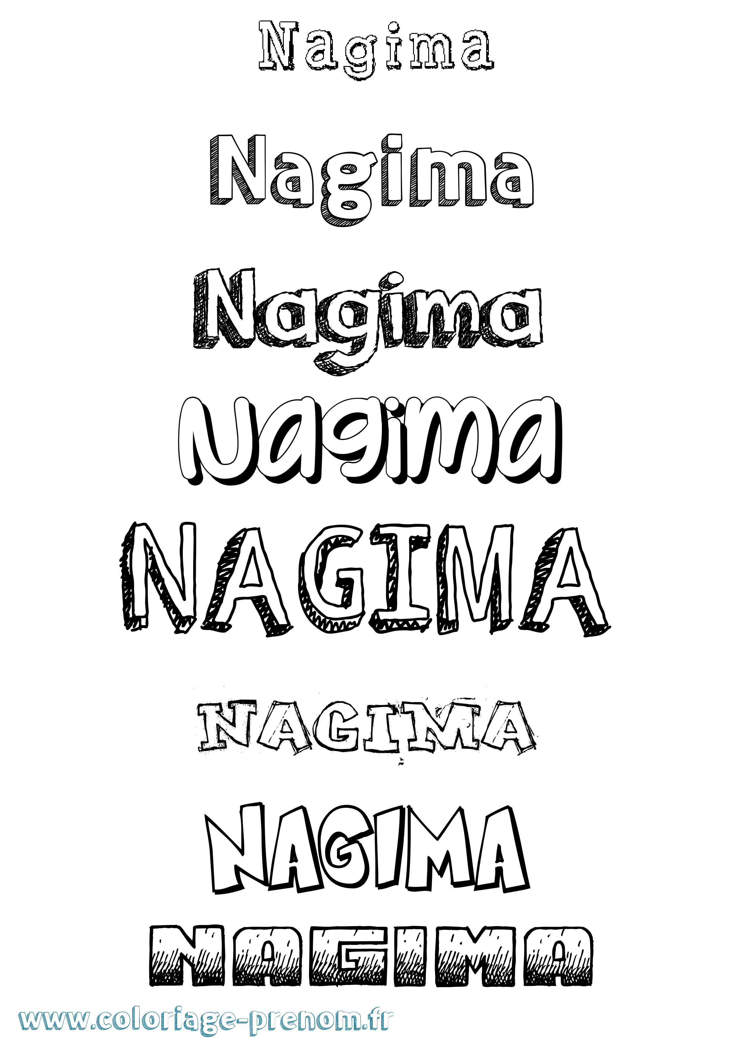 Coloriage Nagima Dessiné Coloriage prénom Nagima Dessiné