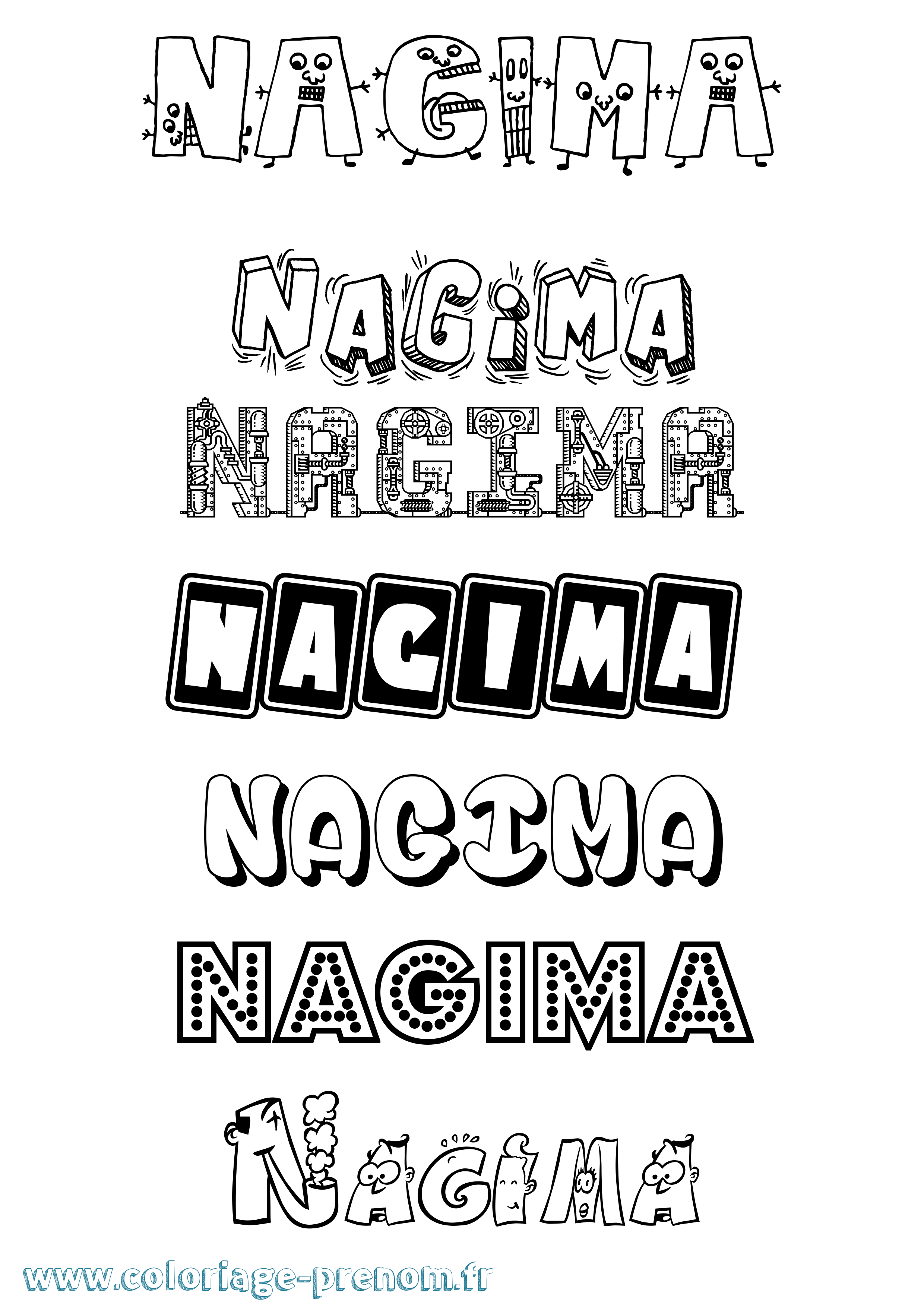 Coloriage Nagima Fun Coloriage prénom Nagima Fun
