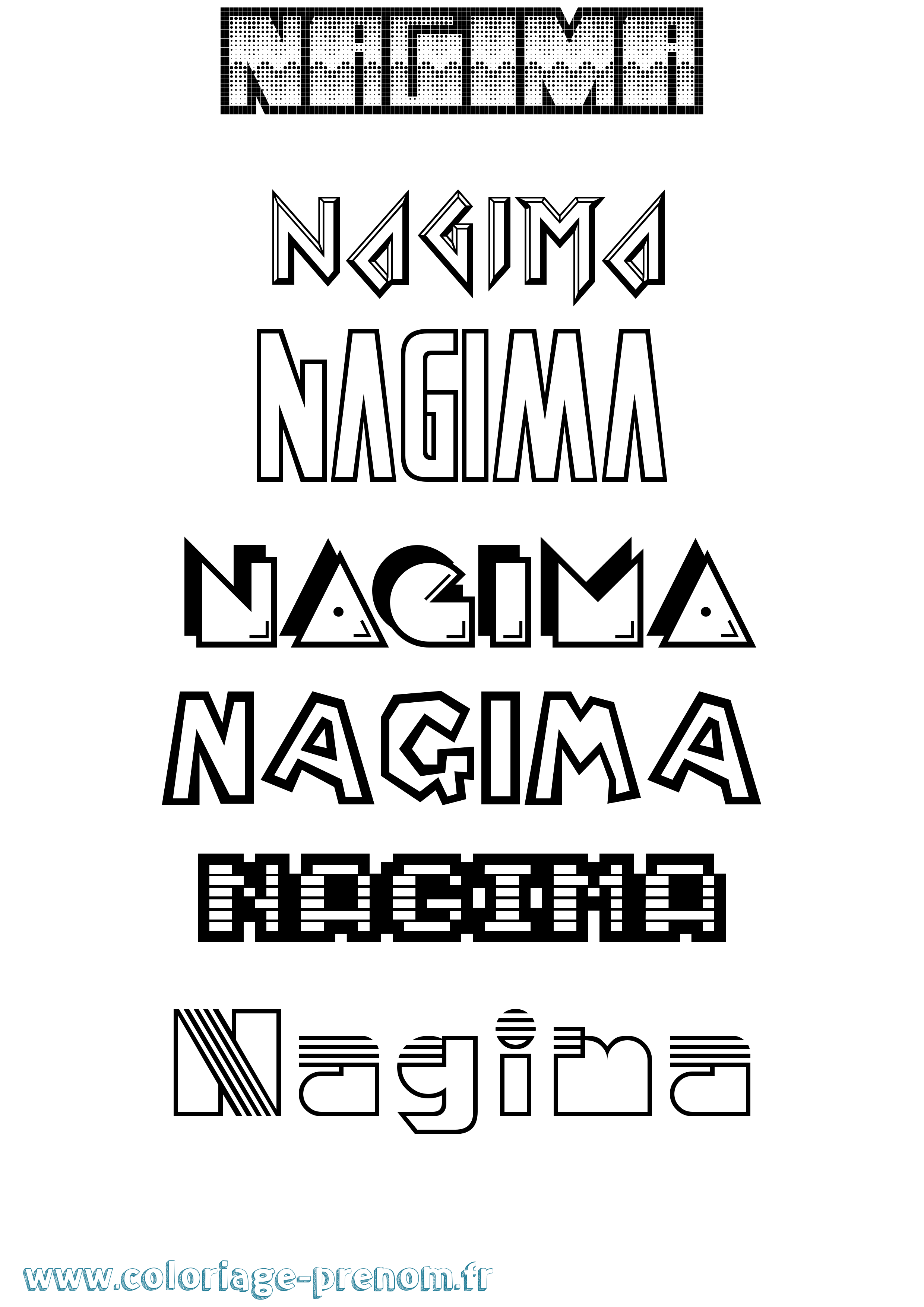 Coloriage Nagima Jeux Vidéos Coloriage prénom Nagima Jeux Vidéos