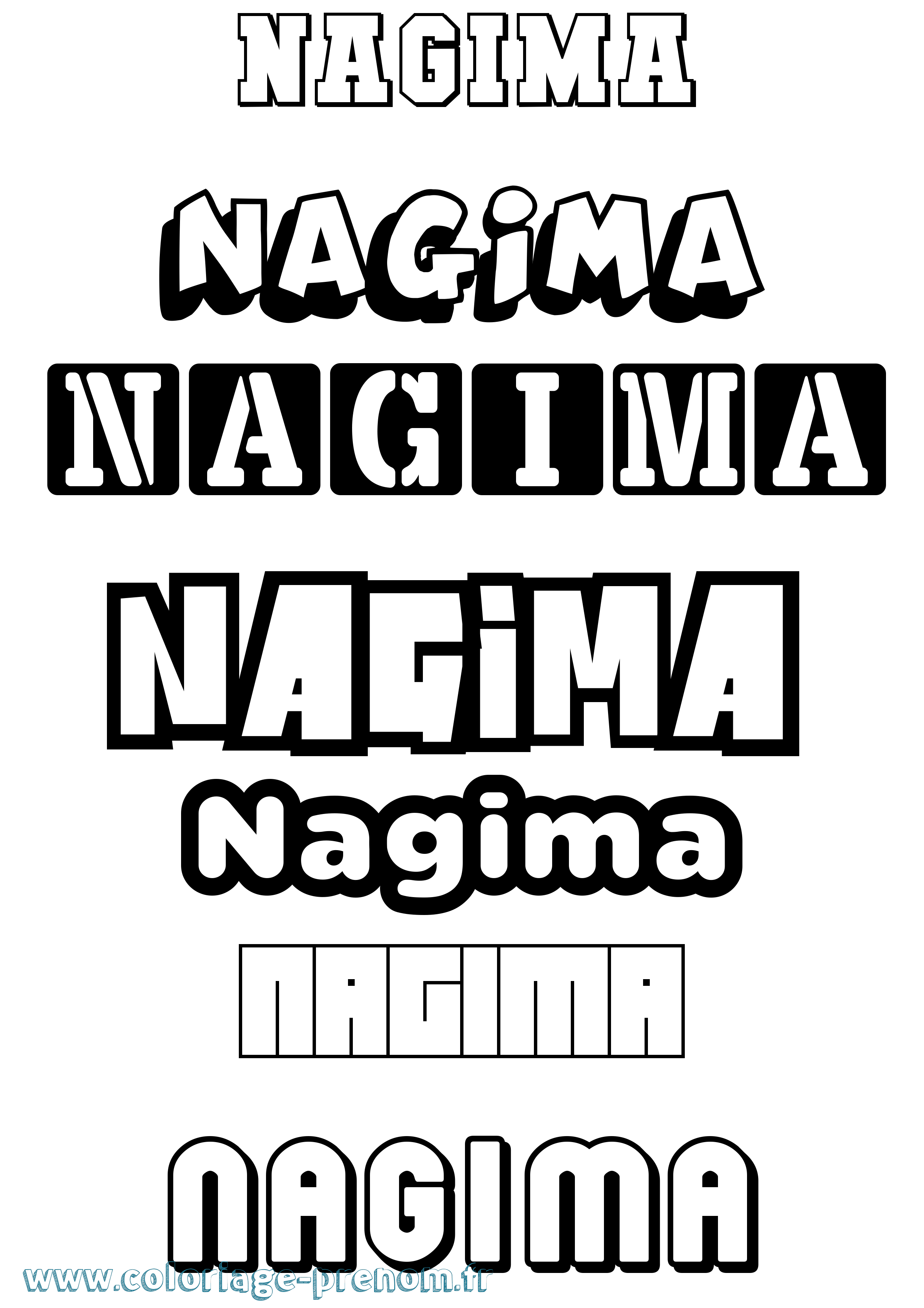 Coloriage Nagima Simple Coloriage prénom Nagima Simple