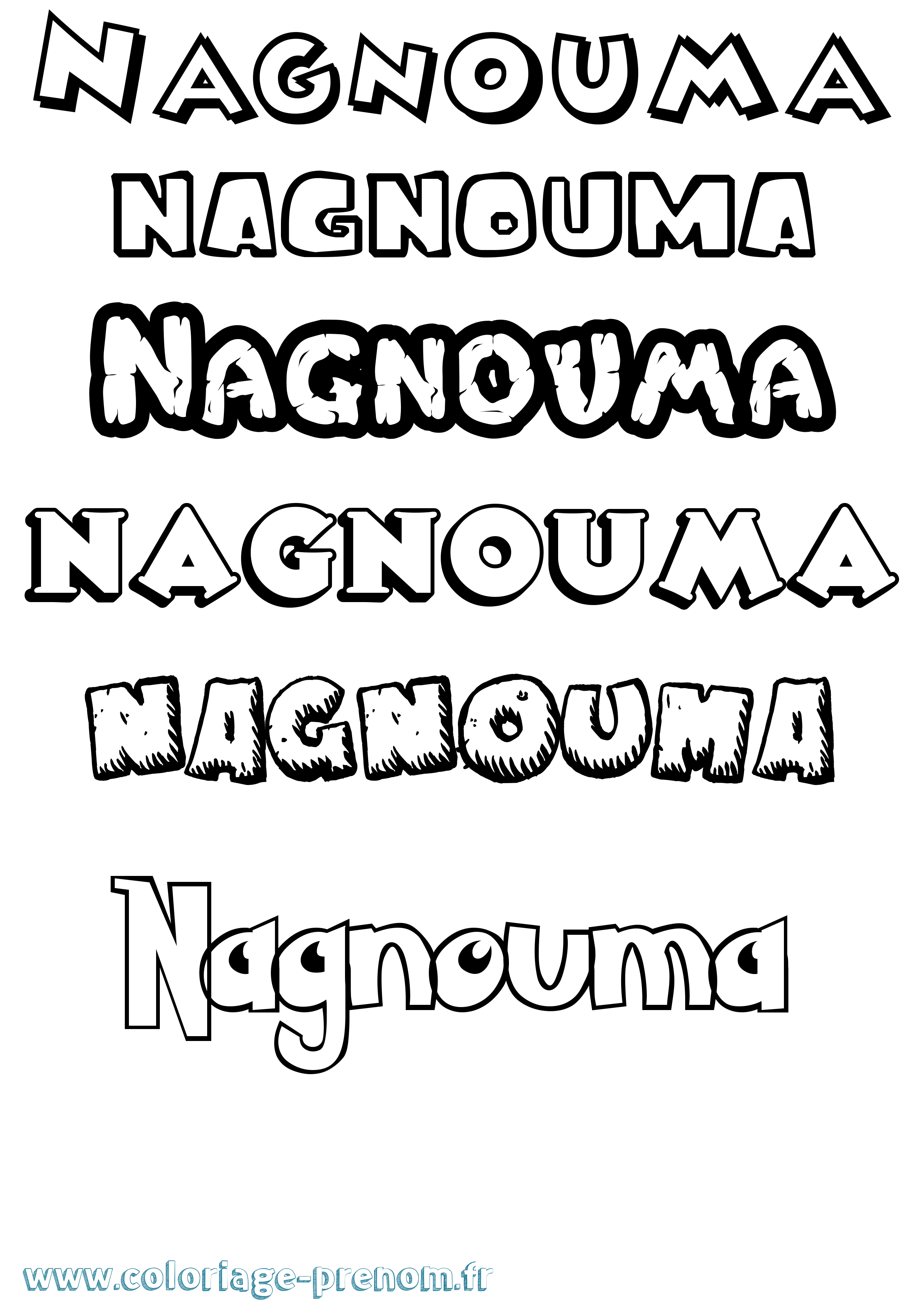 Coloriage Nagnouma Dessin Animé Coloriage prénom Nagnouma Dessin Animé