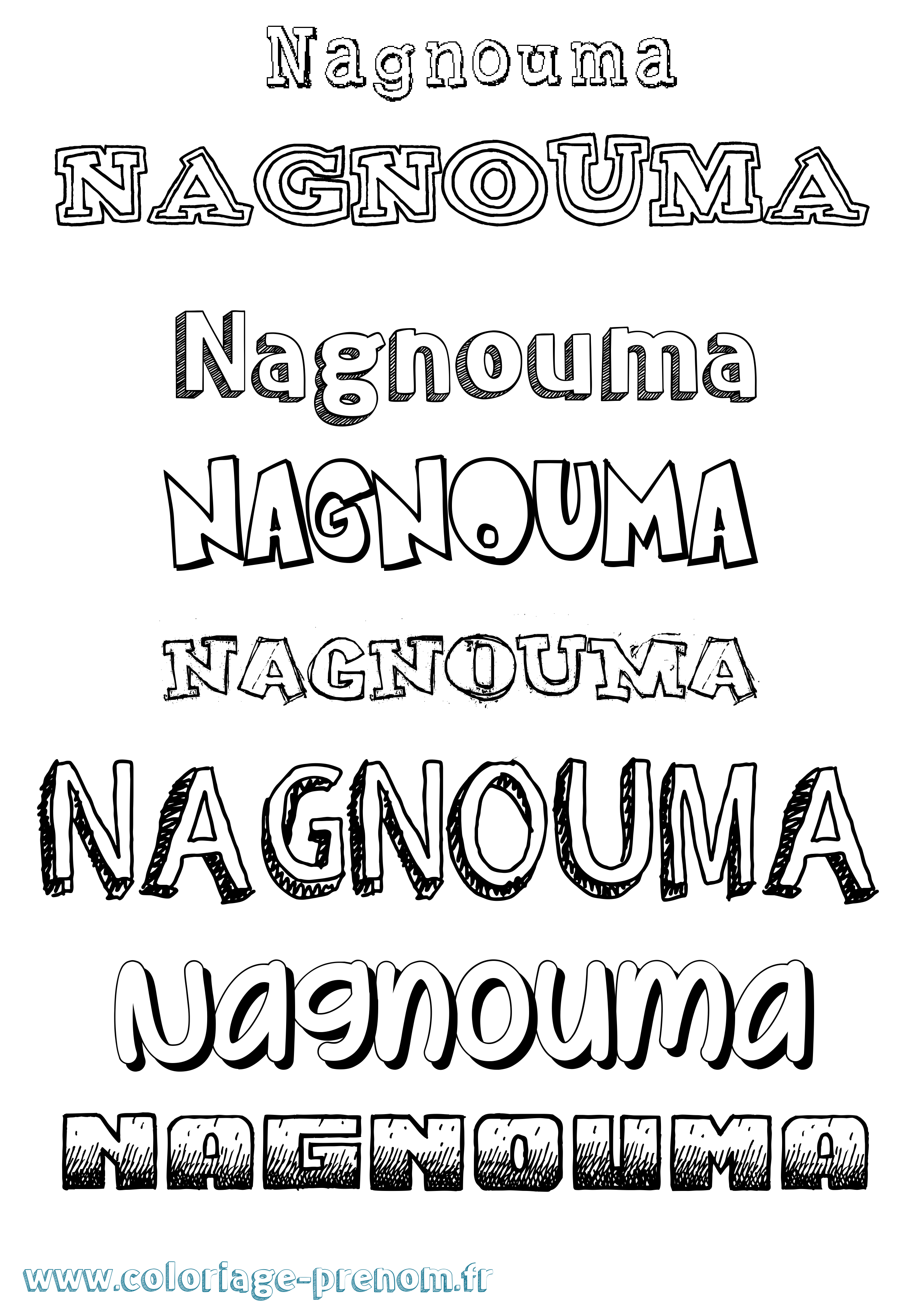 Coloriage Nagnouma Dessiné Coloriage prénom Nagnouma Dessiné