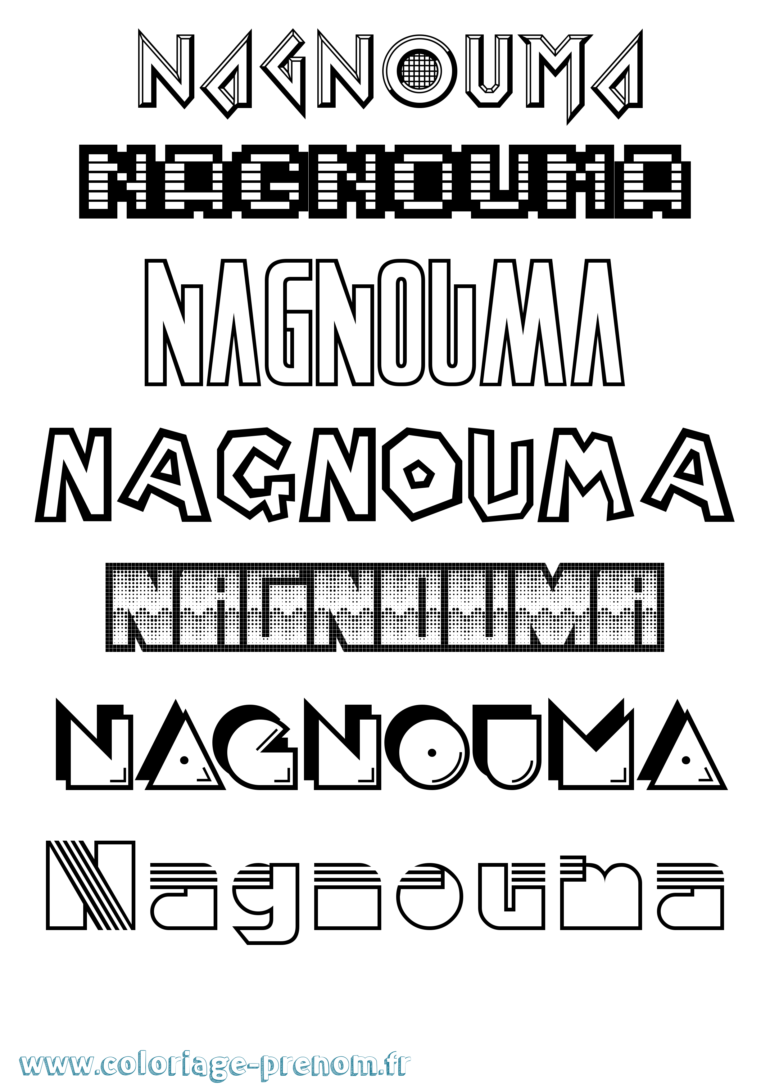 Coloriage Nagnouma Jeux Vidéos Coloriage prénom Nagnouma Jeux Vidéos