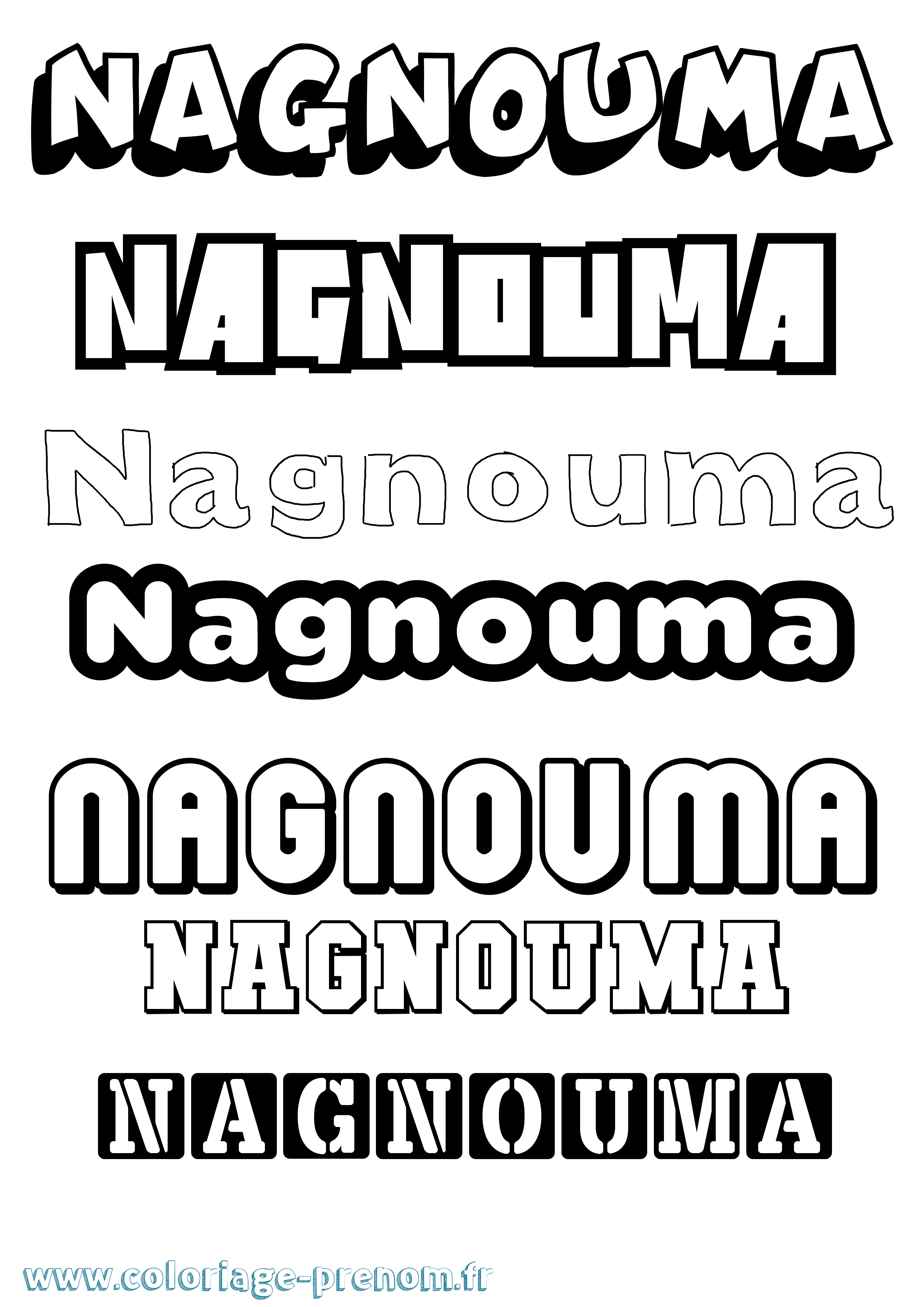Coloriage Nagnouma Simple Coloriage prénom Nagnouma Simple