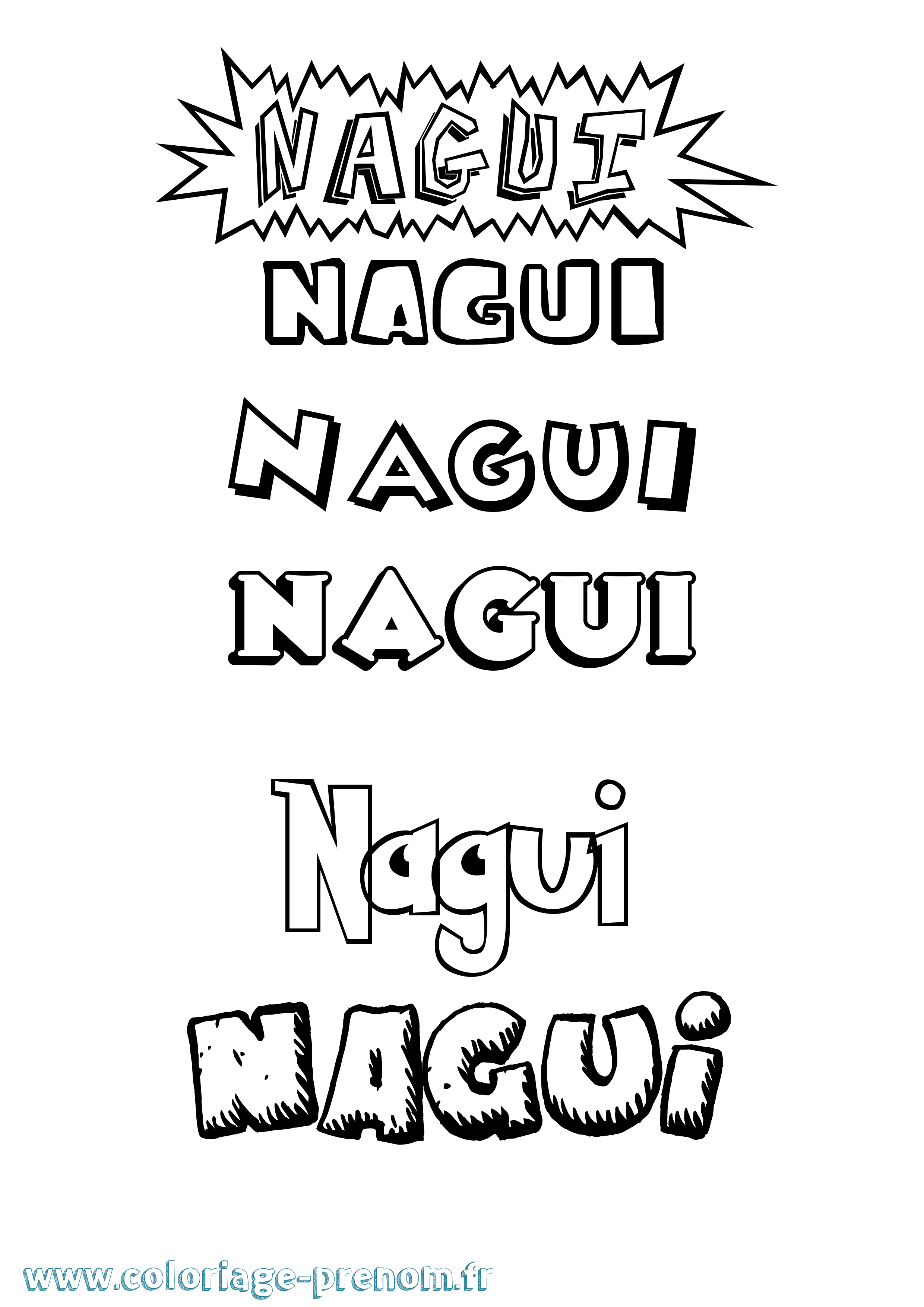 Coloriage Nagui Dessin Animé Coloriage prénom Nagui Dessin Animé