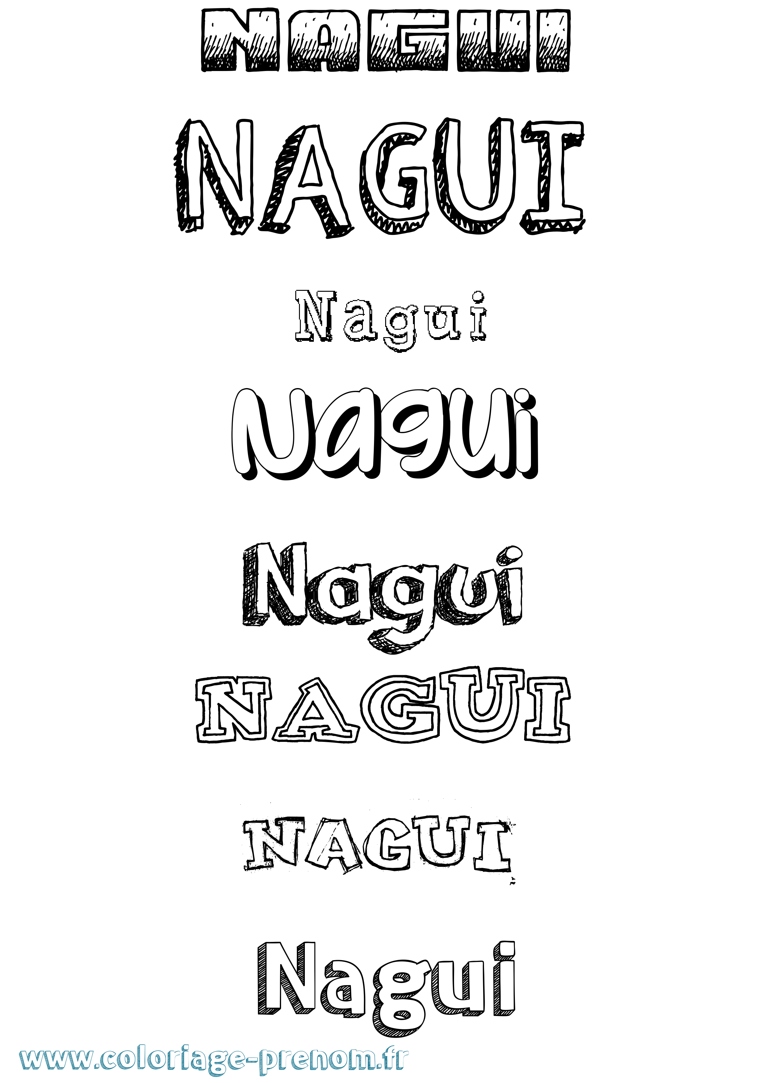 Coloriage Nagui Dessiné Coloriage prénom Nagui Dessiné
