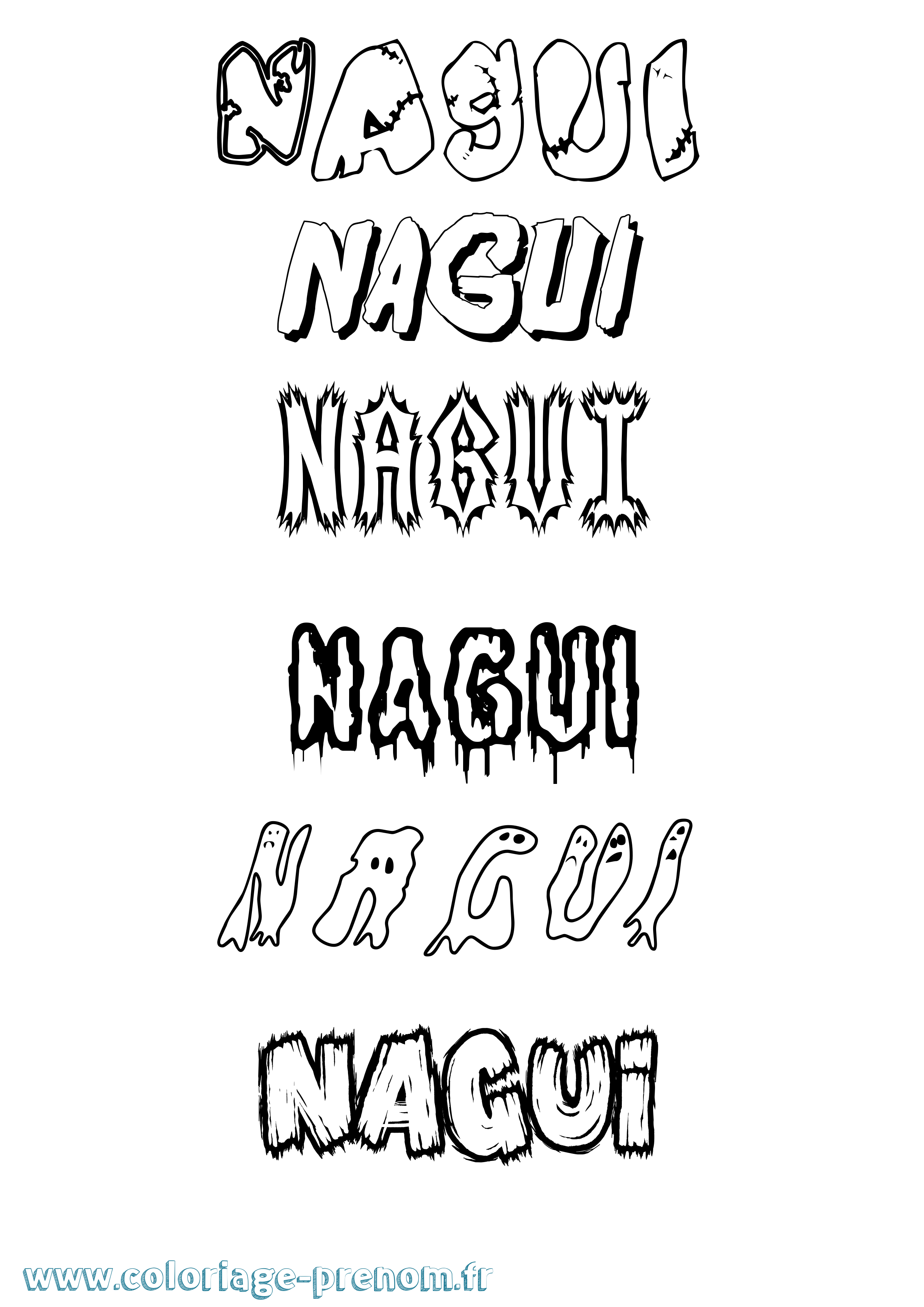 Coloriage Nagui Frisson Coloriage prénom Nagui Frisson