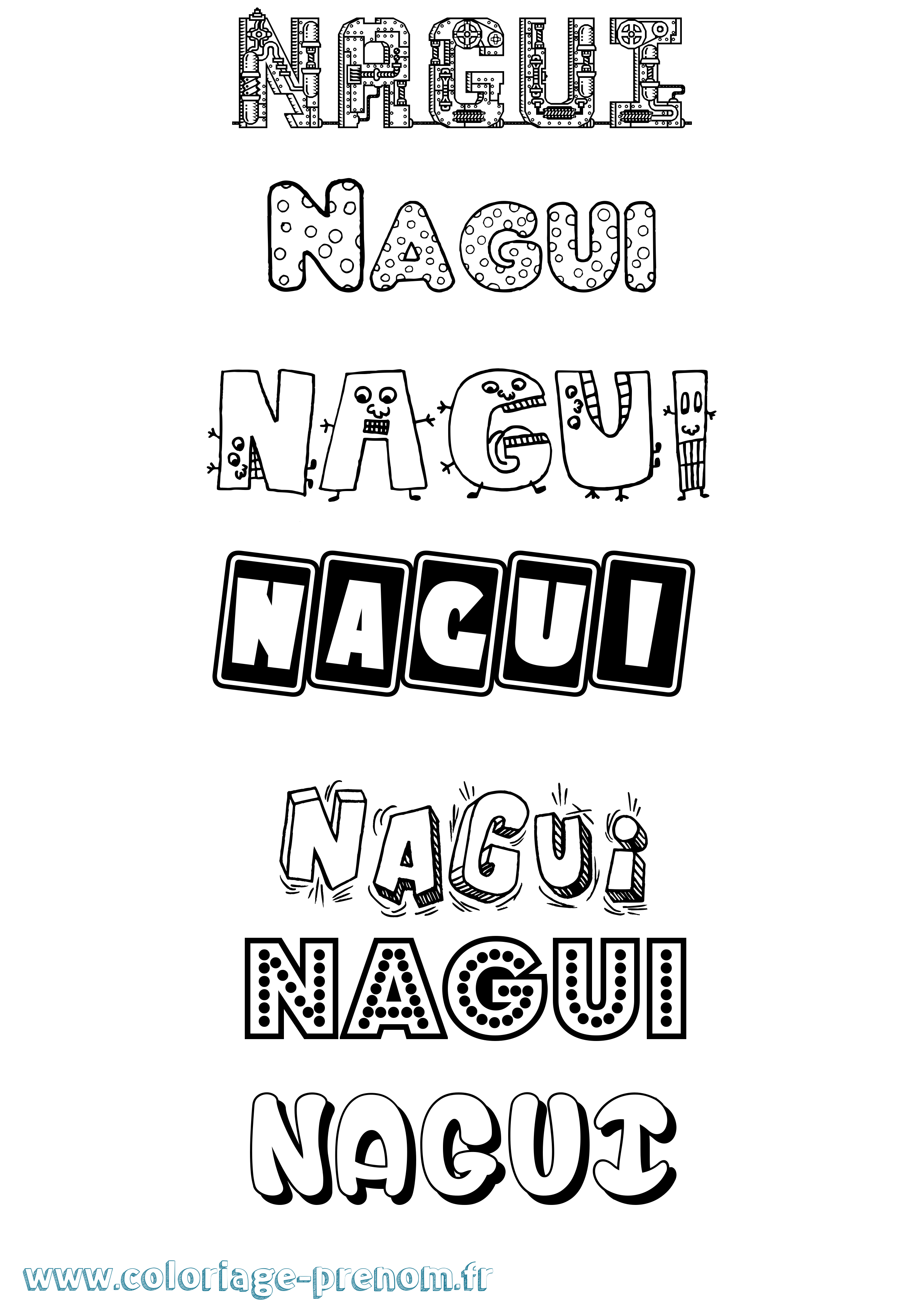 Coloriage Nagui Fun Coloriage prénom Nagui Fun