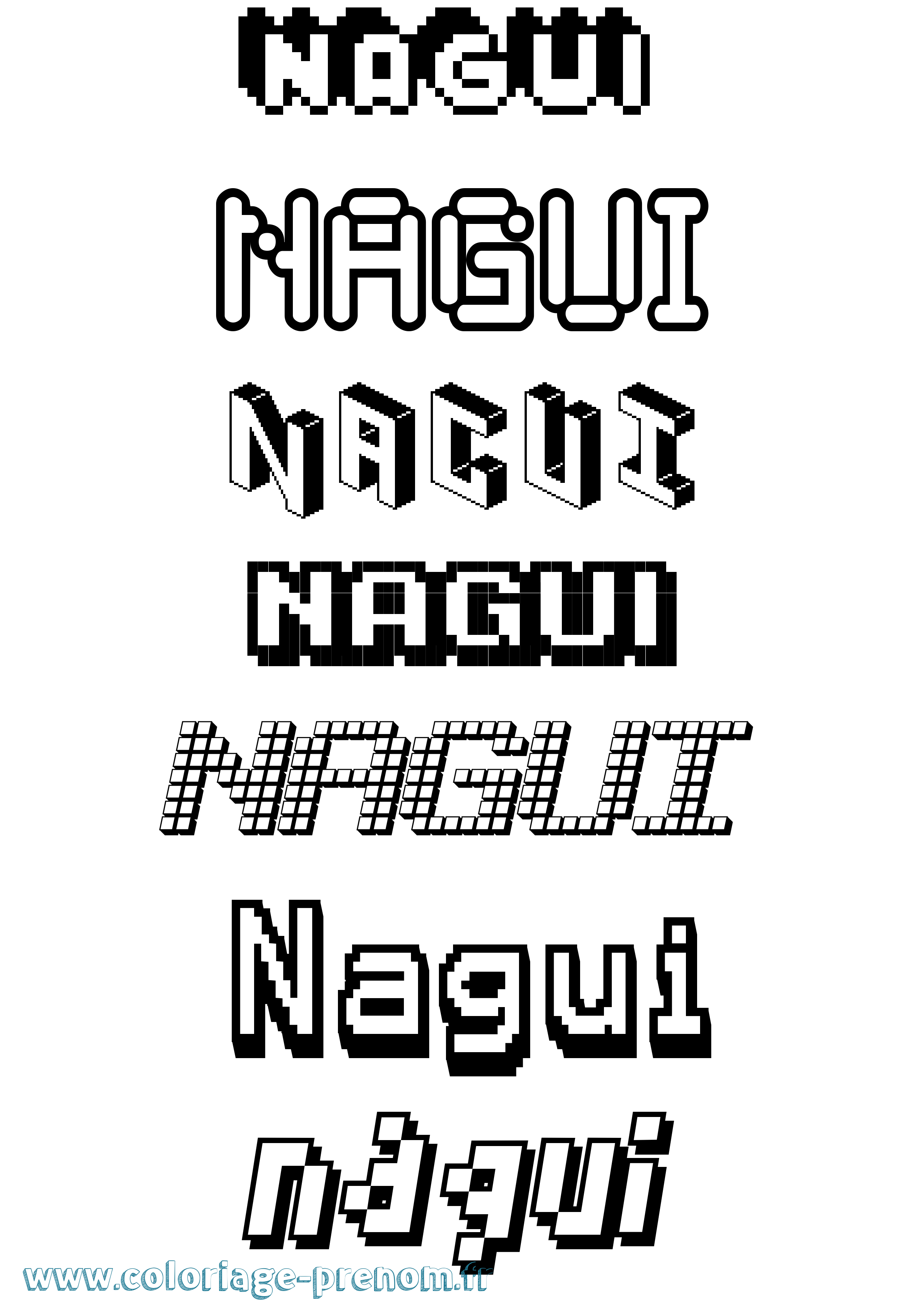 Coloriage Nagui Pixel Coloriage prénom Nagui Pixel