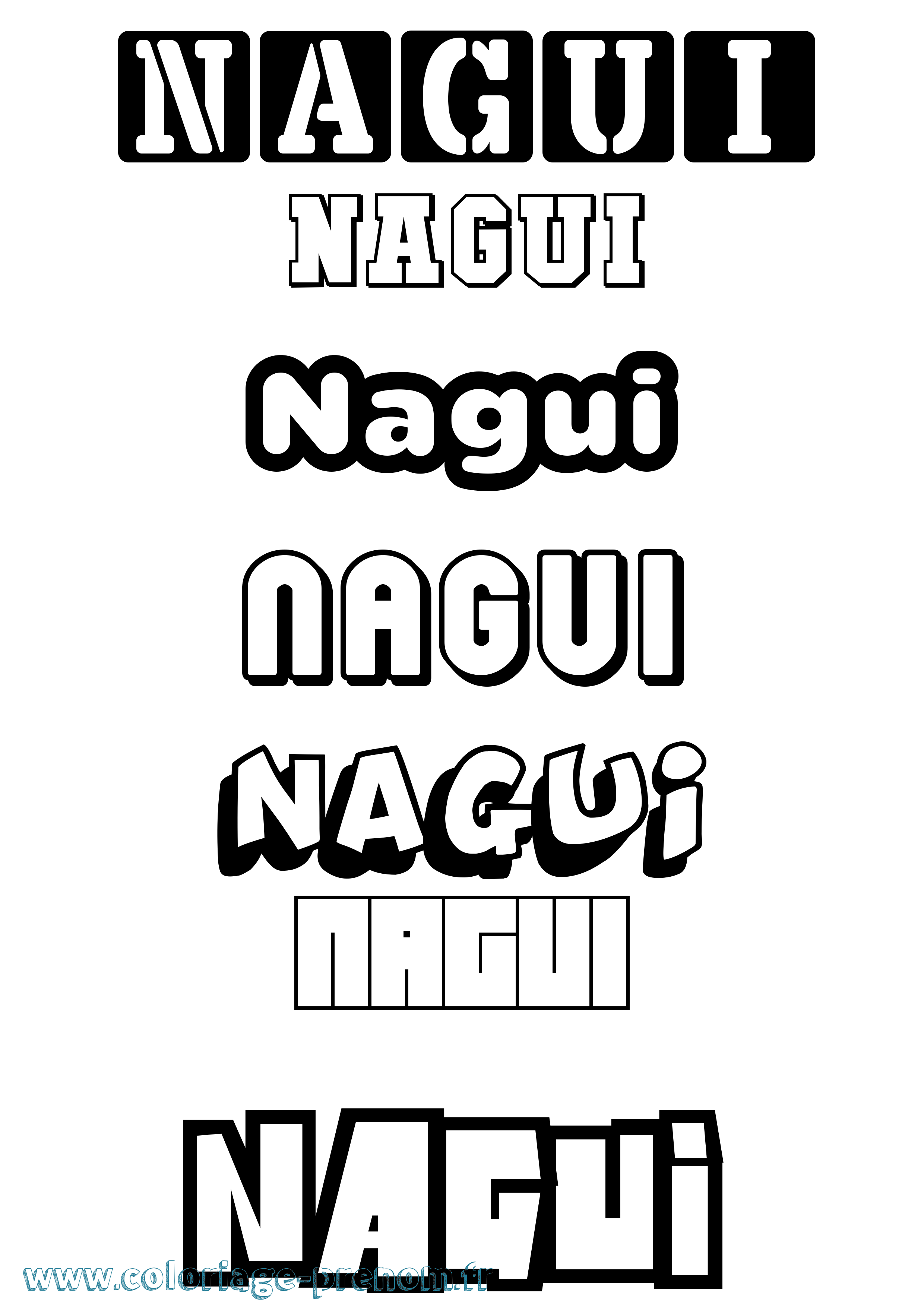 Coloriage Nagui Simple Coloriage prénom Nagui Simple