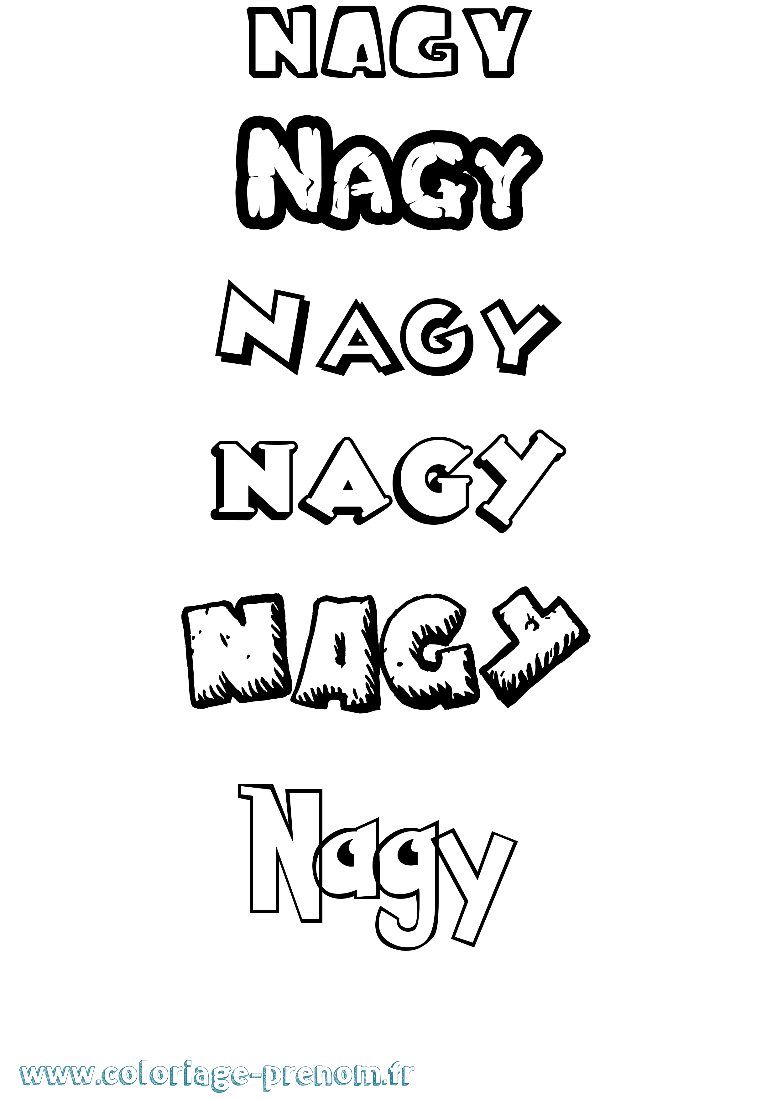 Coloriage Nagy Dessin Animé Coloriage prénom Nagy Dessin Animé