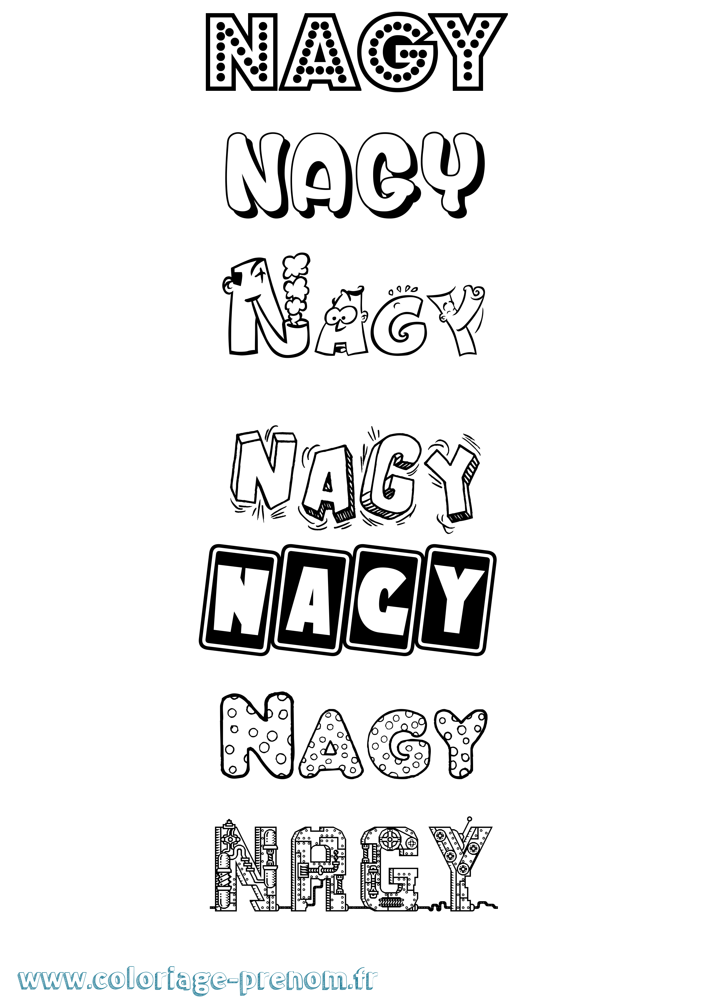 Coloriage Nagy Fun Coloriage prénom Nagy Fun
