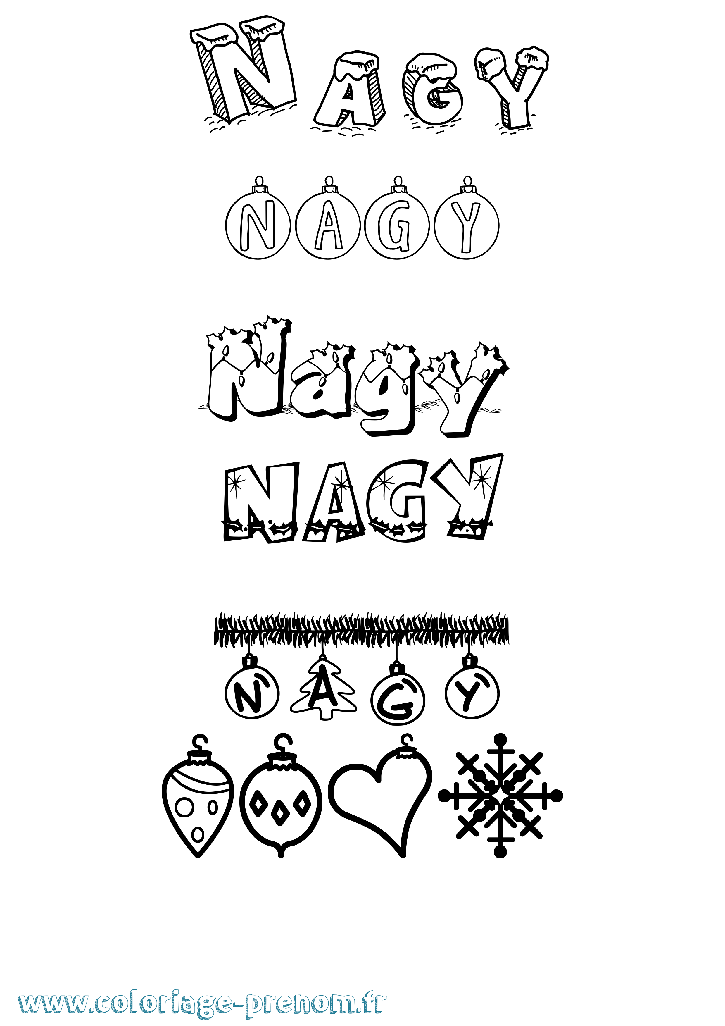 Coloriage Nagy Noël Coloriage prénom Nagy Noël