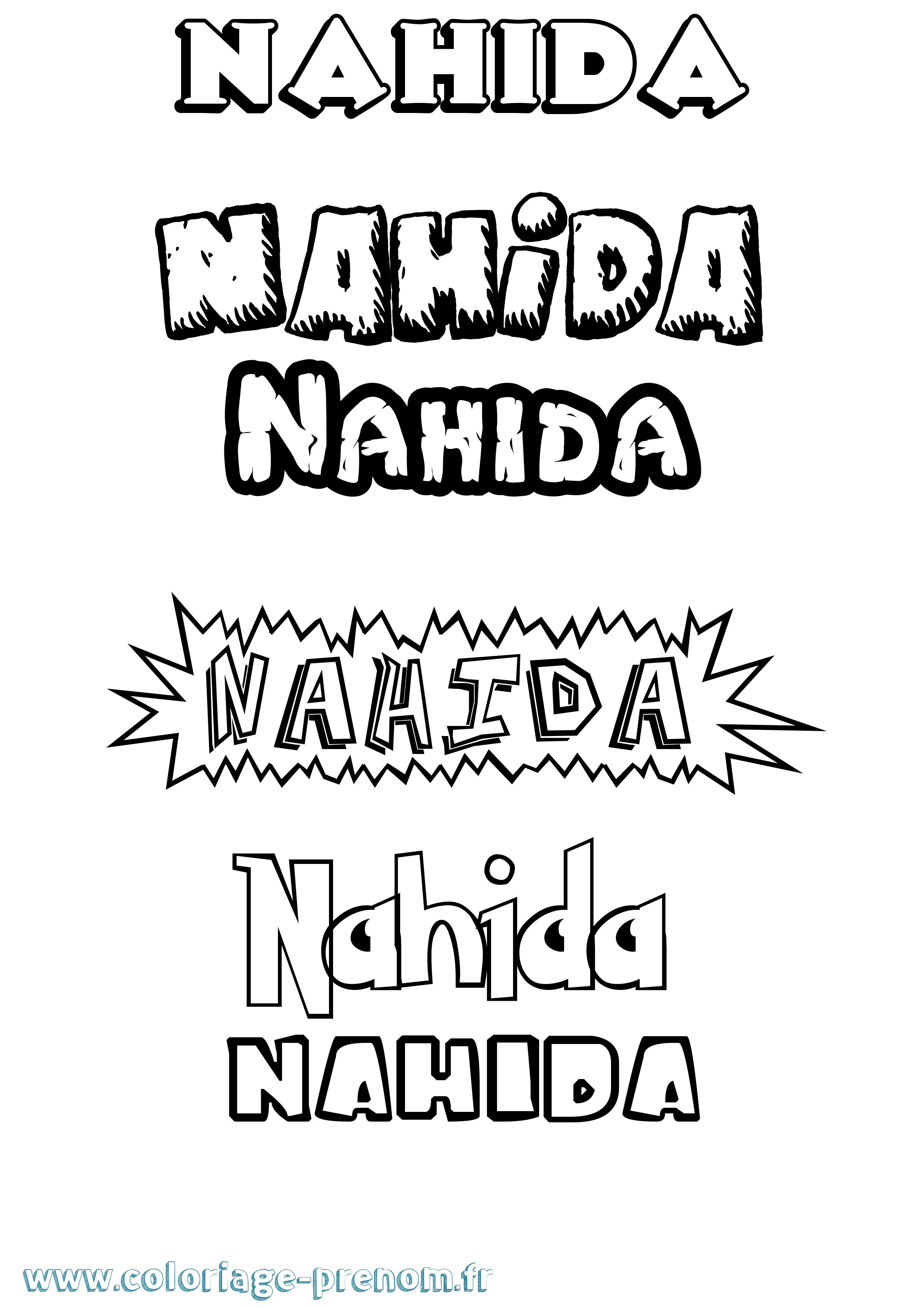 Coloriage Nahida Dessin Animé Coloriage prénom Nahida Dessin Animé