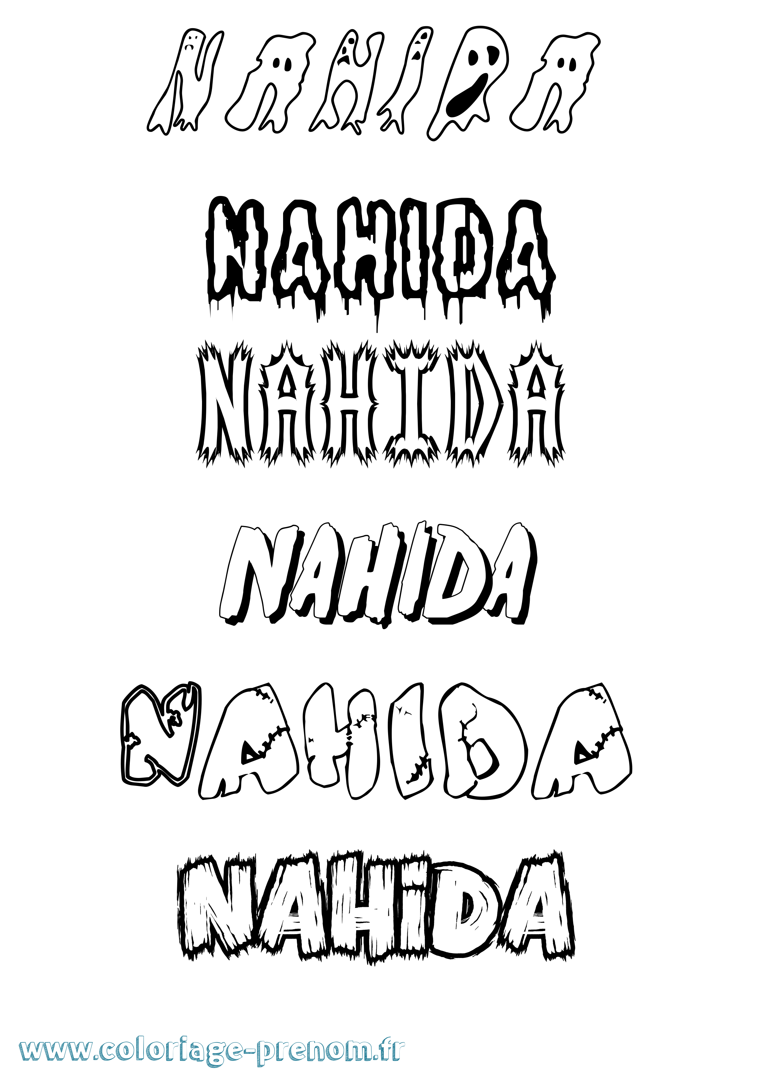 Coloriage Nahida Frisson Coloriage prénom Nahida Frisson