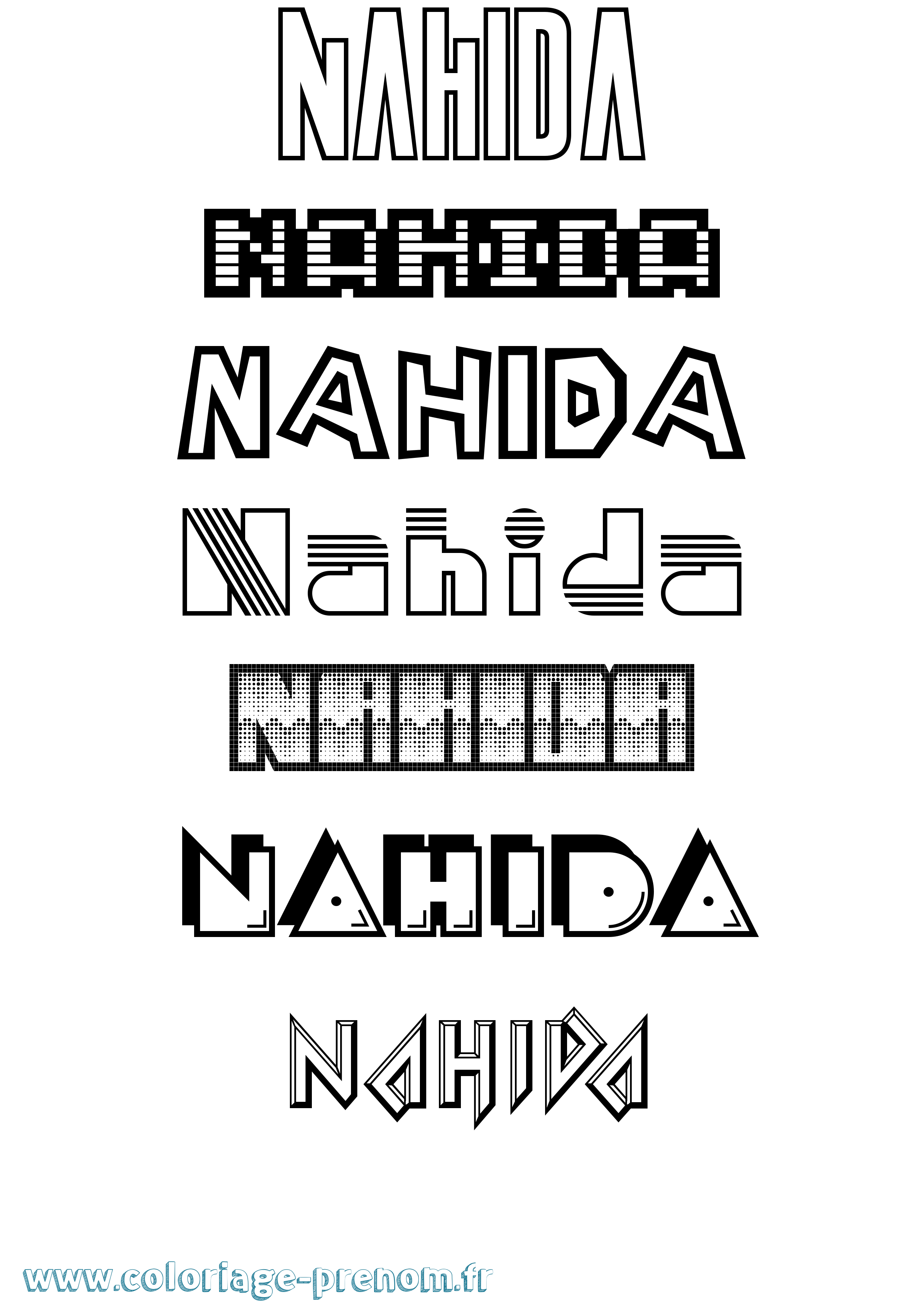 Coloriage Nahida Jeux Vidéos Coloriage prénom Nahida Jeux Vidéos