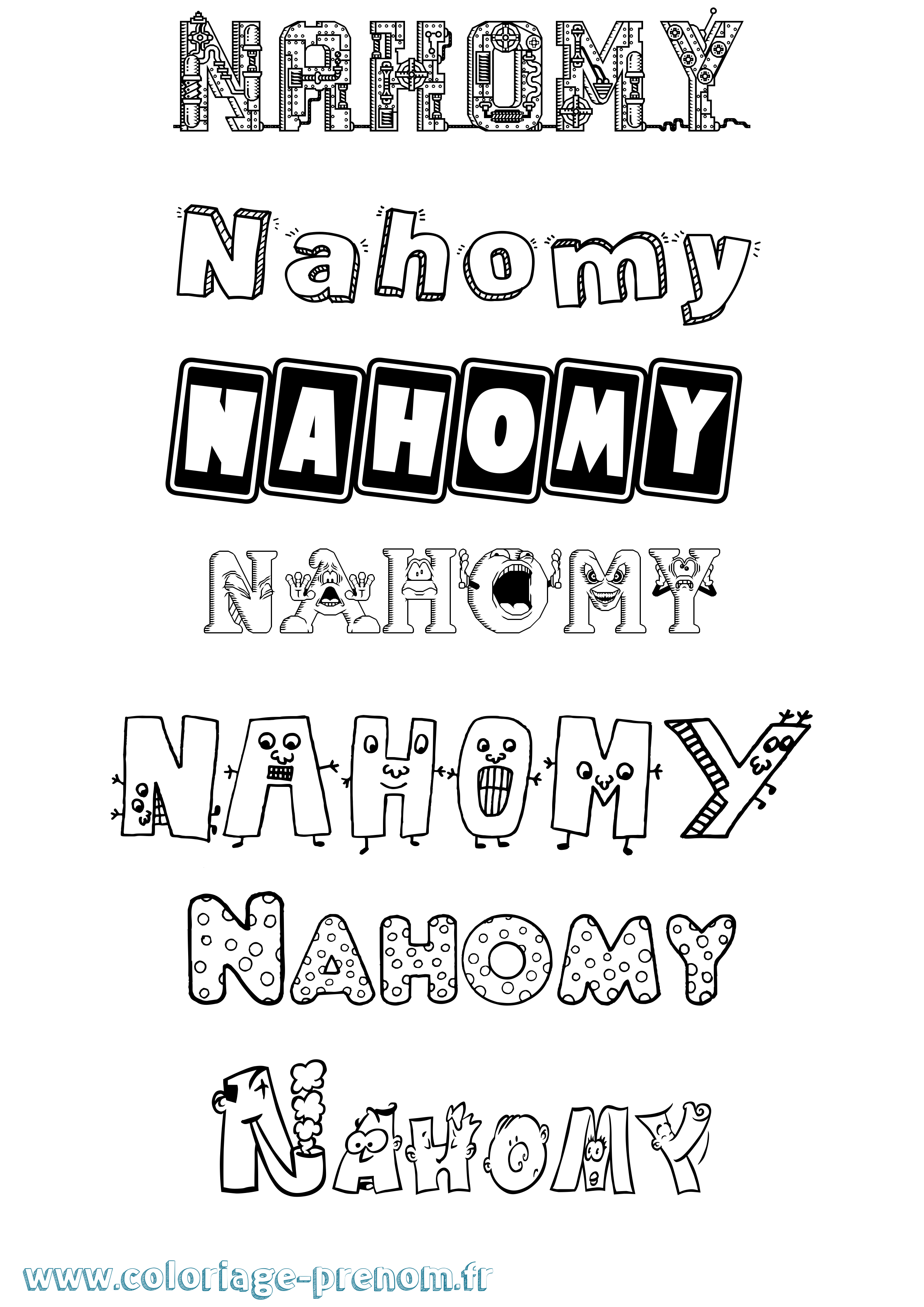 Coloriage Nahomy Fun Coloriage prénom Nahomy Fun
