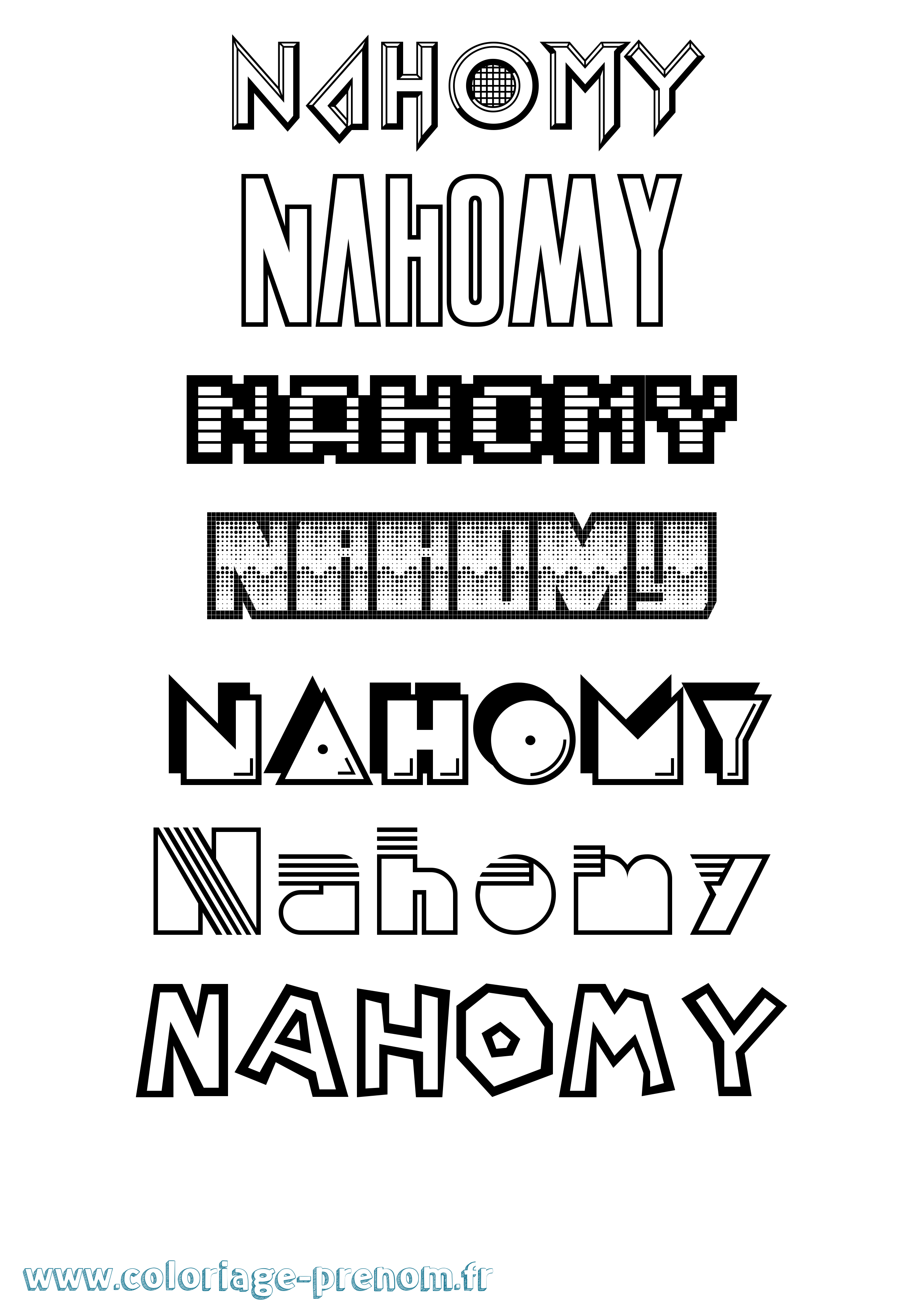 Coloriage Nahomy Jeux Vidéos Coloriage prénom Nahomy Jeux Vidéos