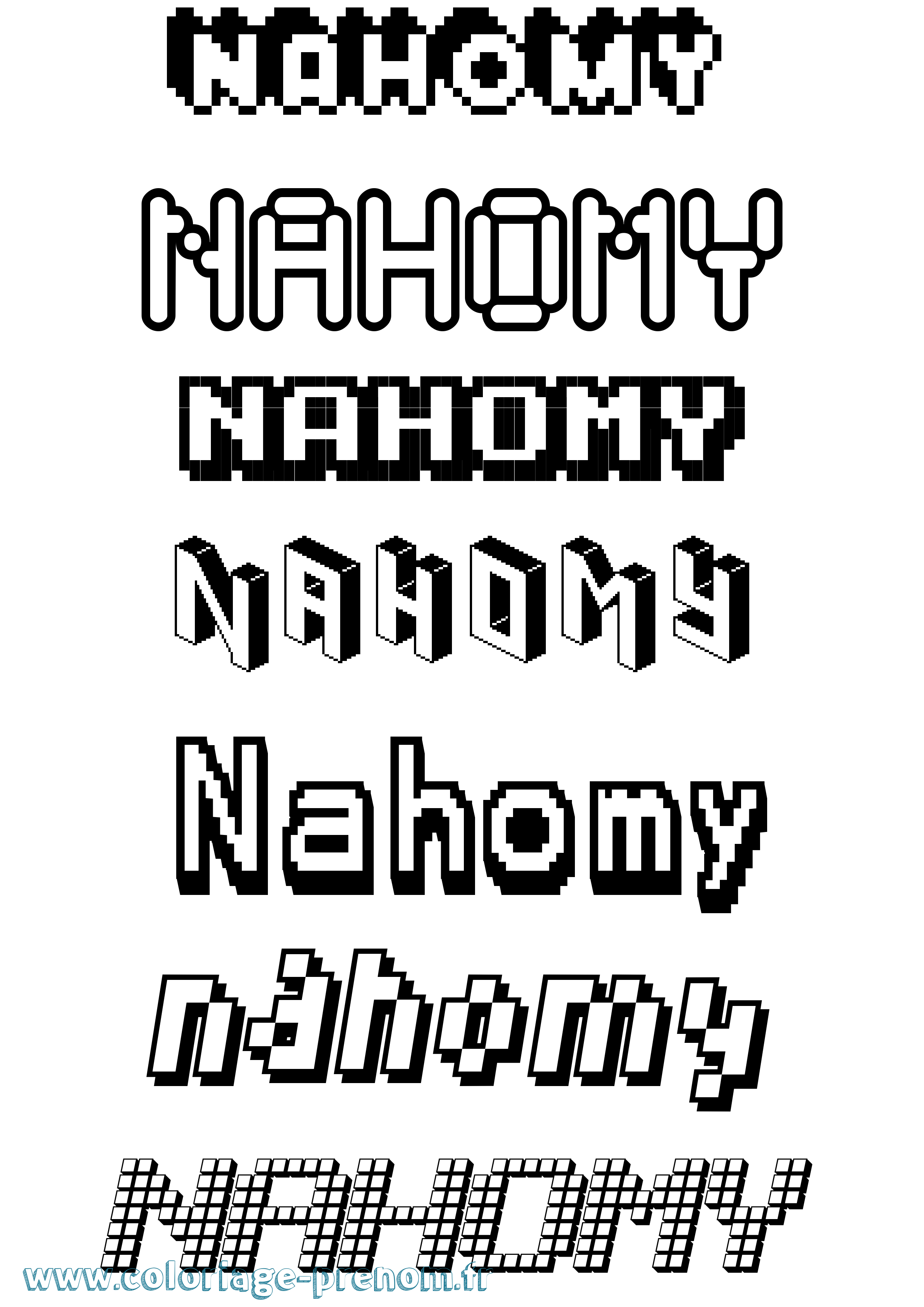 Coloriage Nahomy Pixel Coloriage prénom Nahomy Pixel