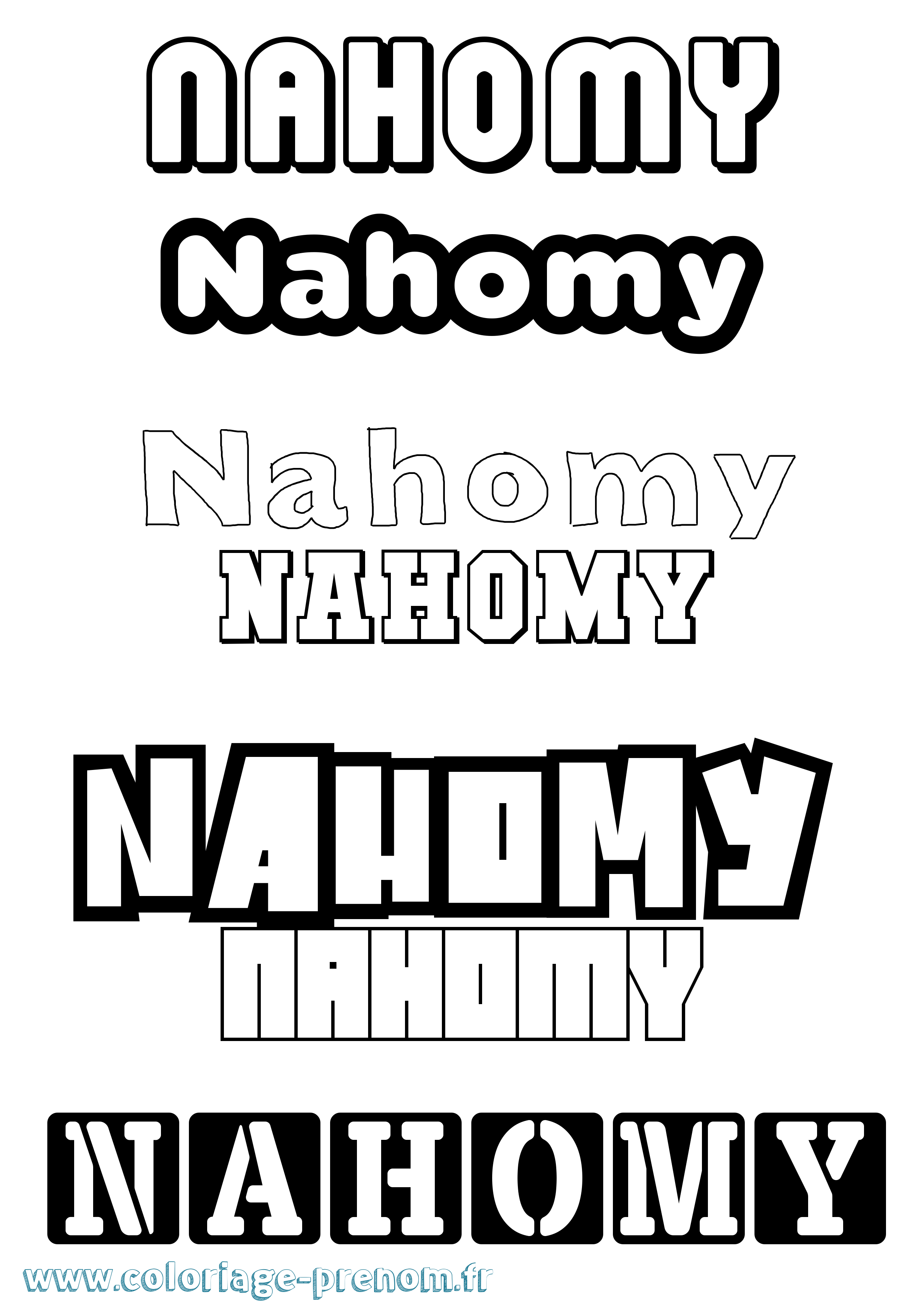 Coloriage Nahomy Simple Coloriage prénom Nahomy Simple