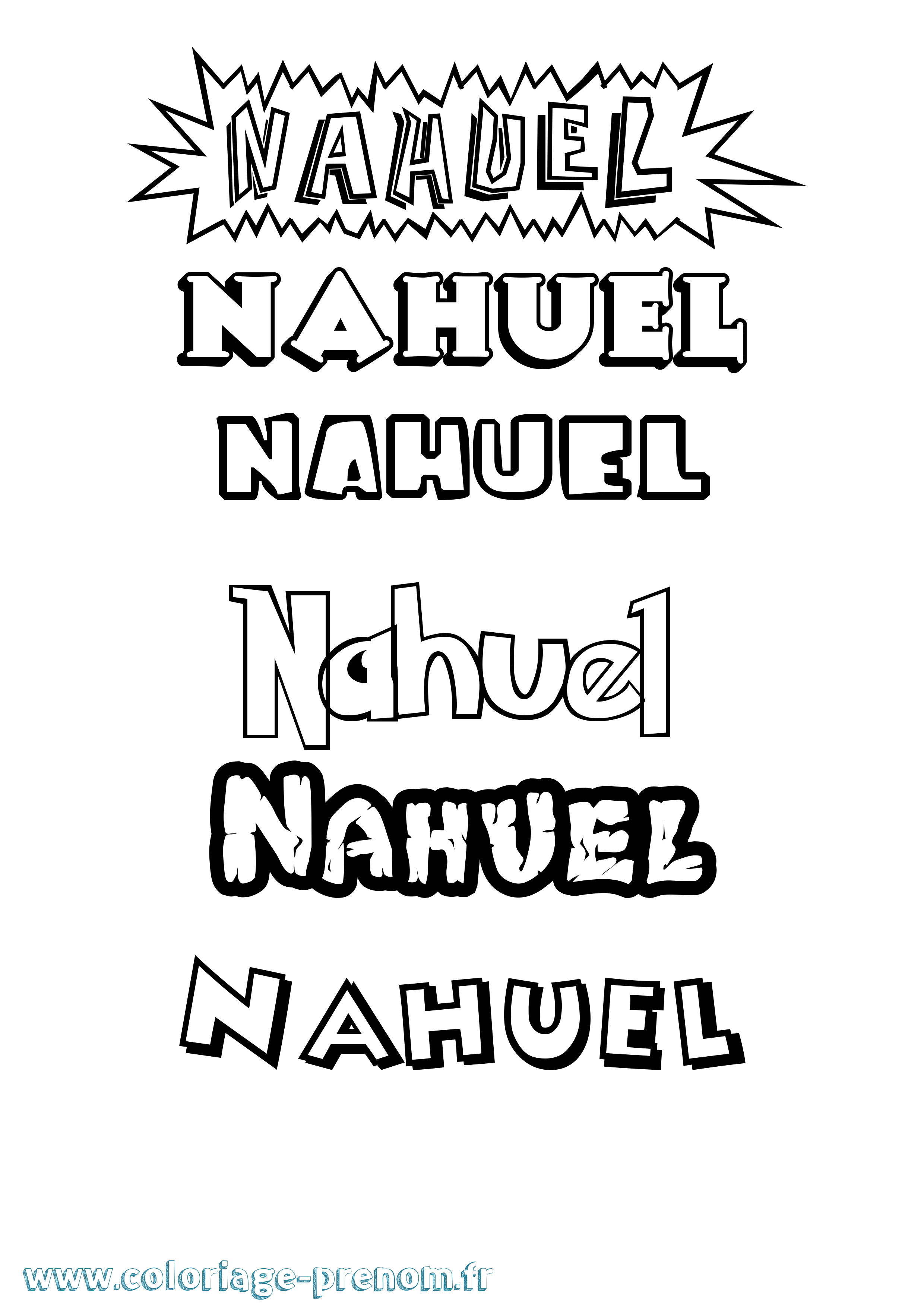 Coloriage Nahuel Dessin Animé Coloriage prénom Nahuel Dessin Animé