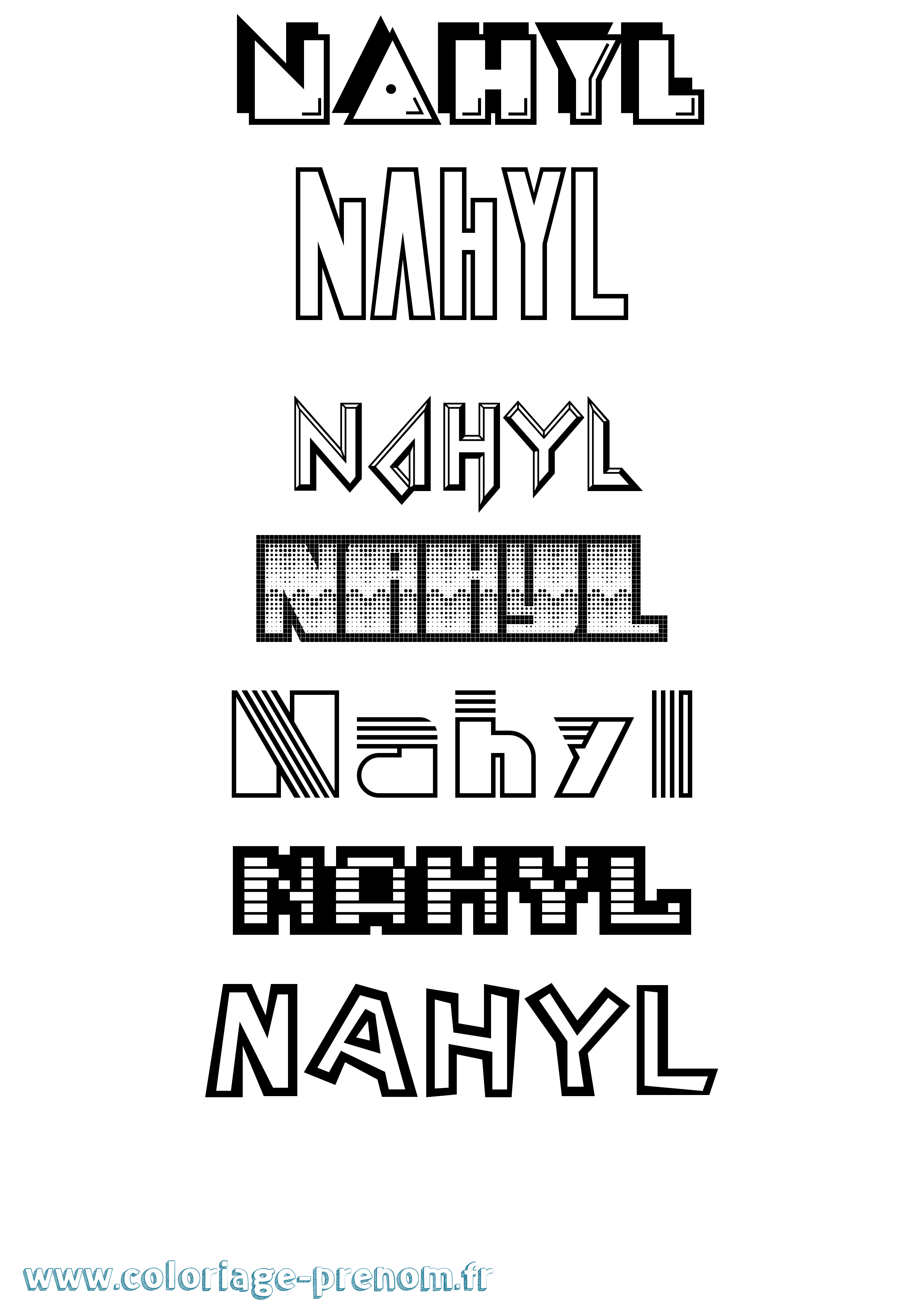 Coloriage Nahyl Jeux Vidéos Coloriage prénom Nahyl Jeux Vidéos