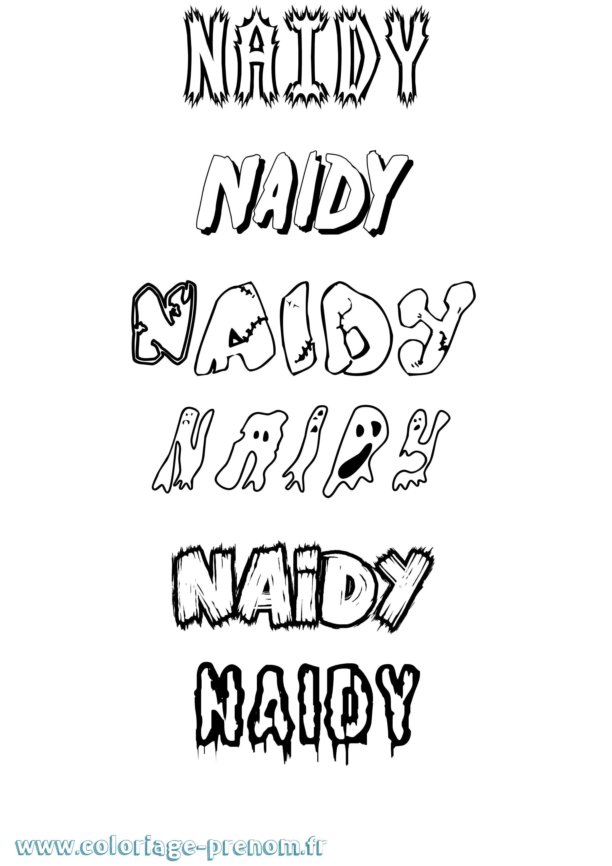 Coloriage Naidy Frisson Coloriage prénom Naidy Frisson
