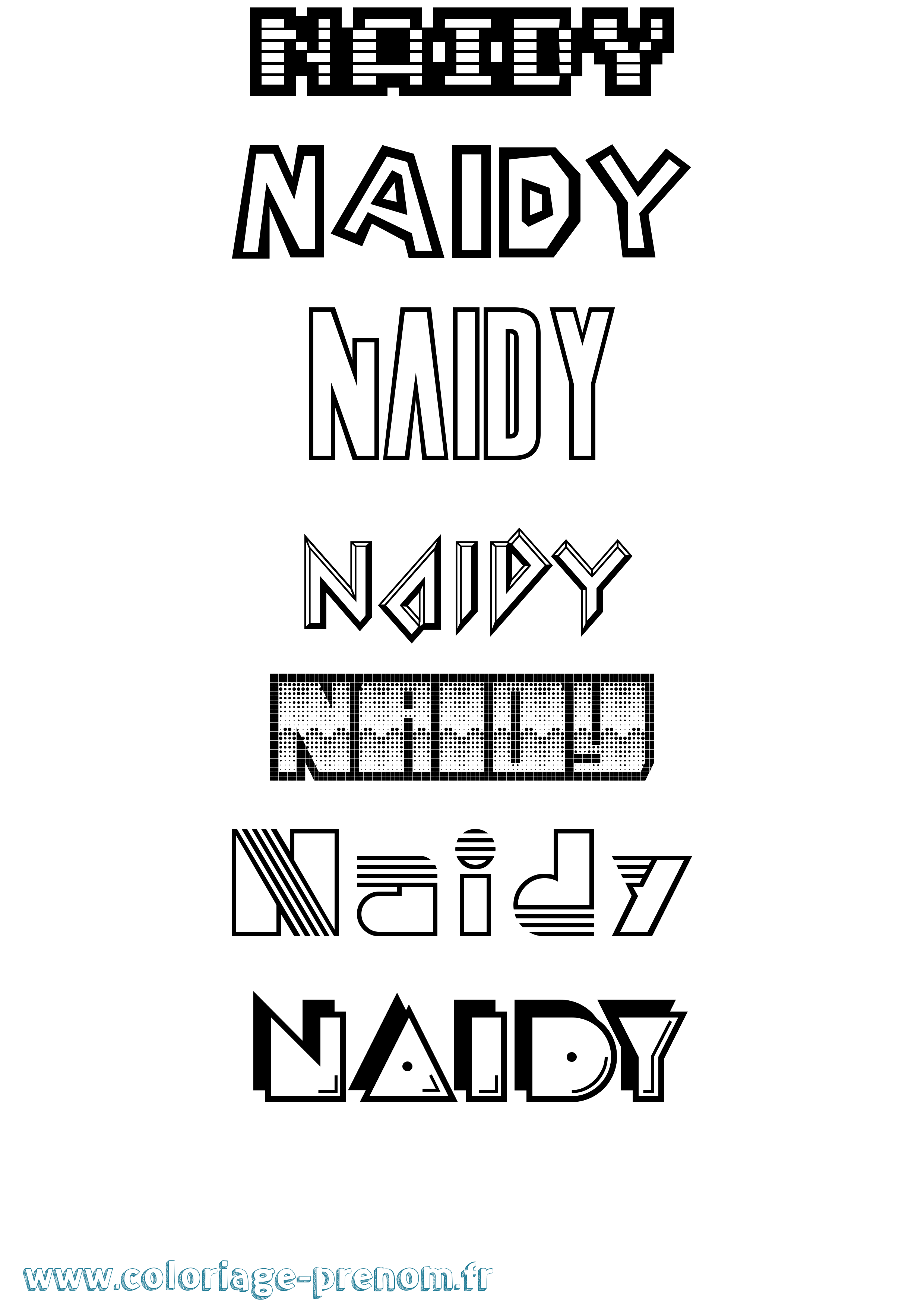 Coloriage Naidy Jeux Vidéos Coloriage prénom Naidy Jeux Vidéos