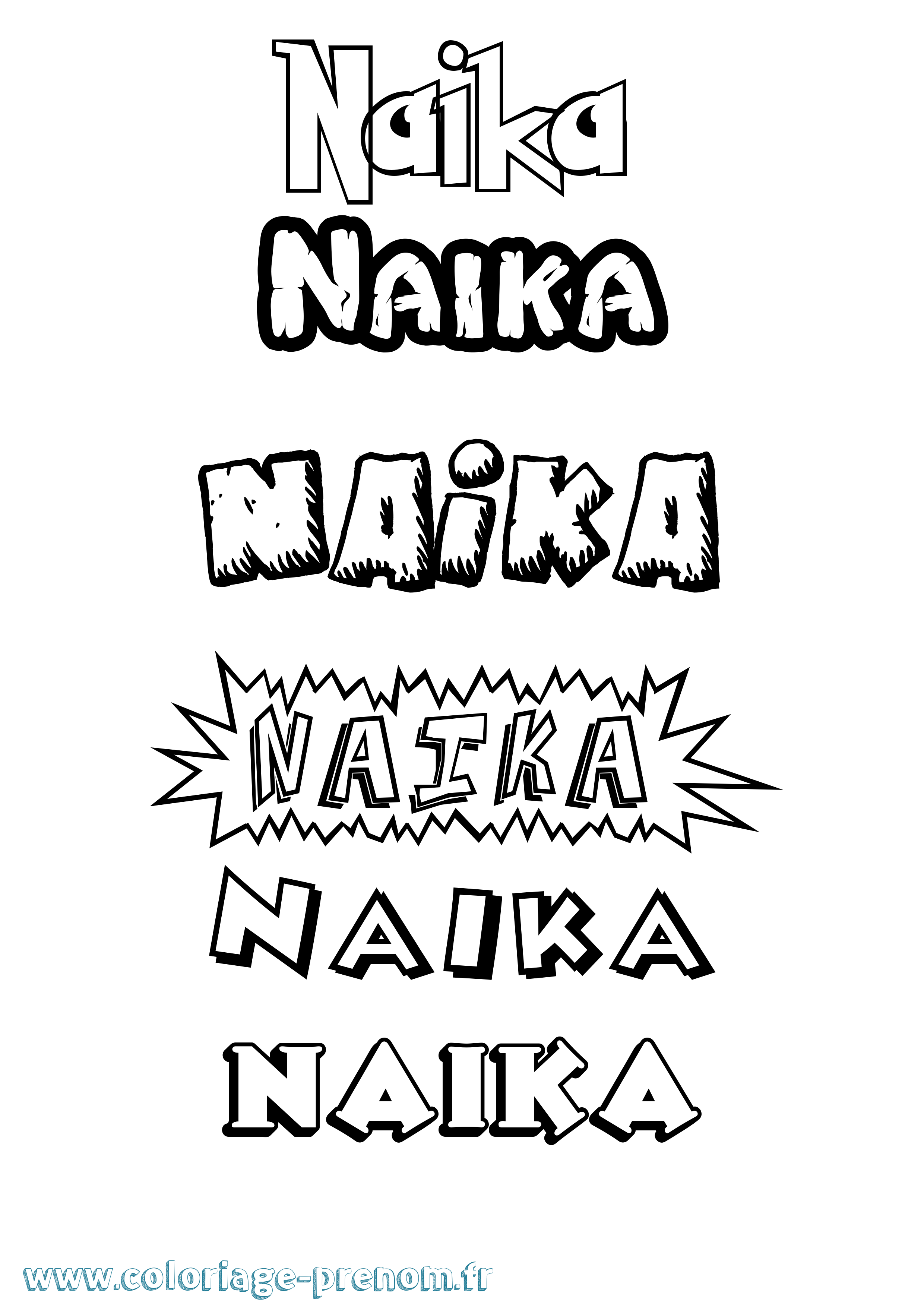 Coloriage Naika Dessin Animé Coloriage prénom Naika Dessin Animé