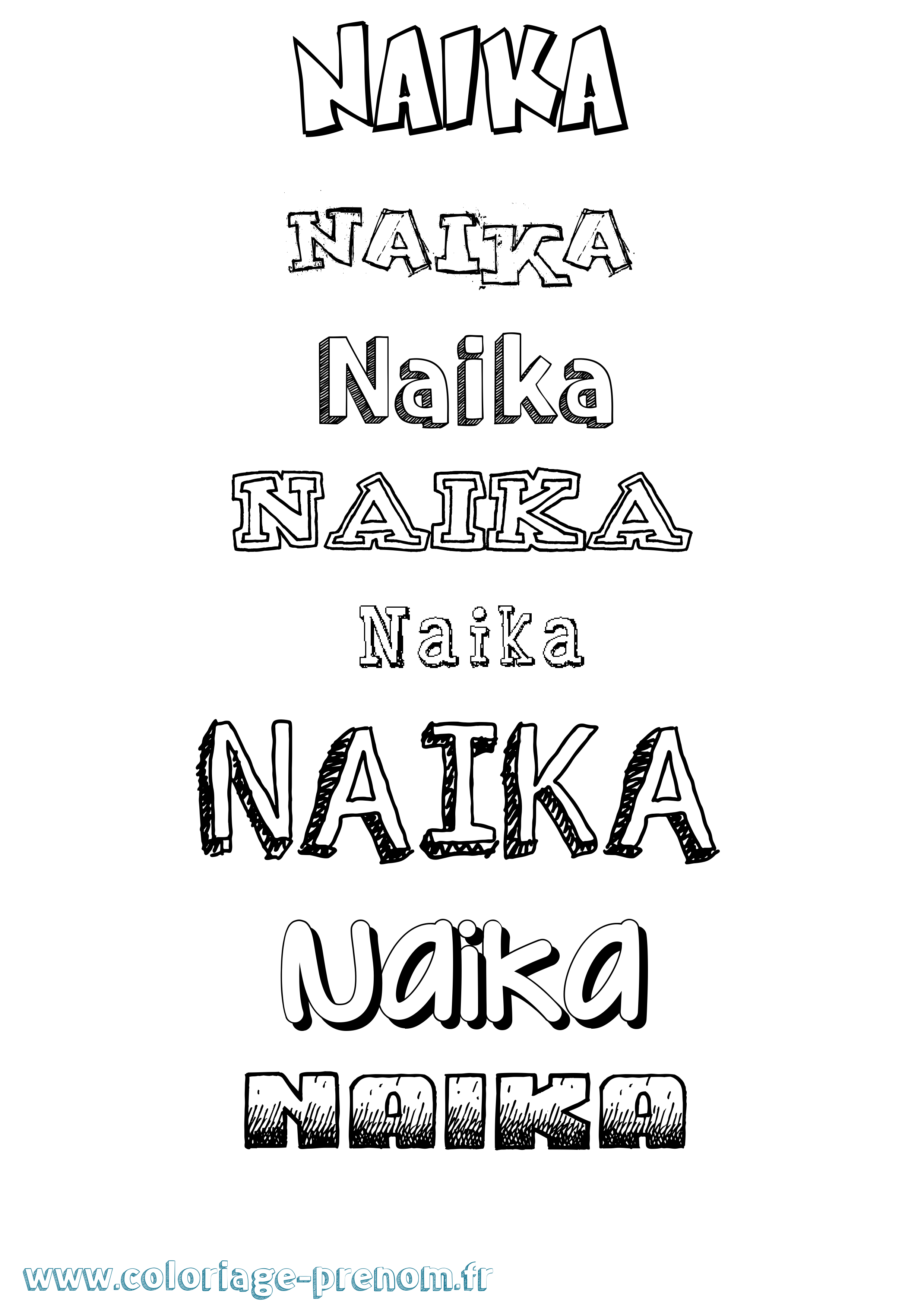 Coloriage Naika Dessiné Coloriage prénom Naika Dessiné