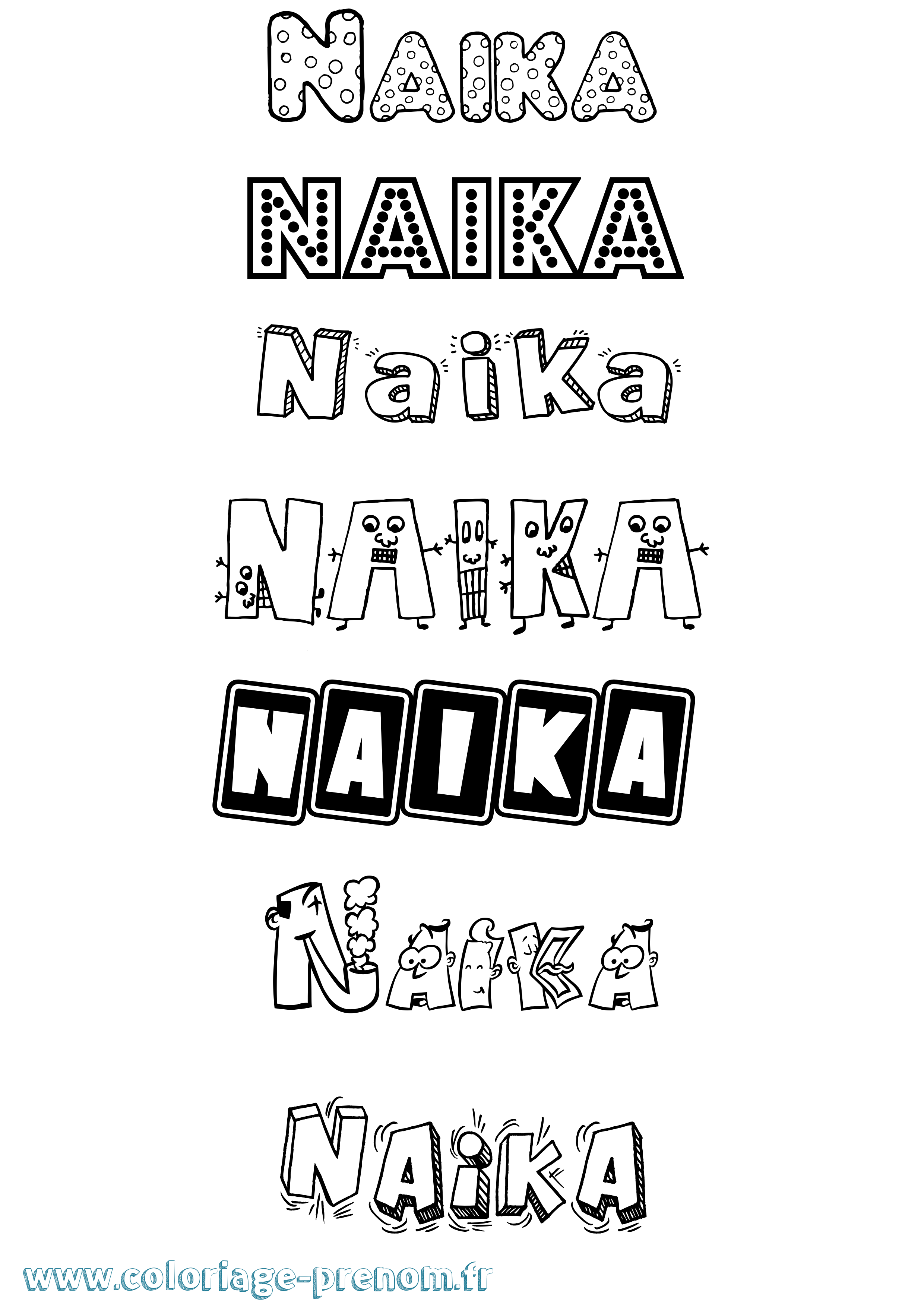 Coloriage Naika Fun Coloriage prénom Naika Fun