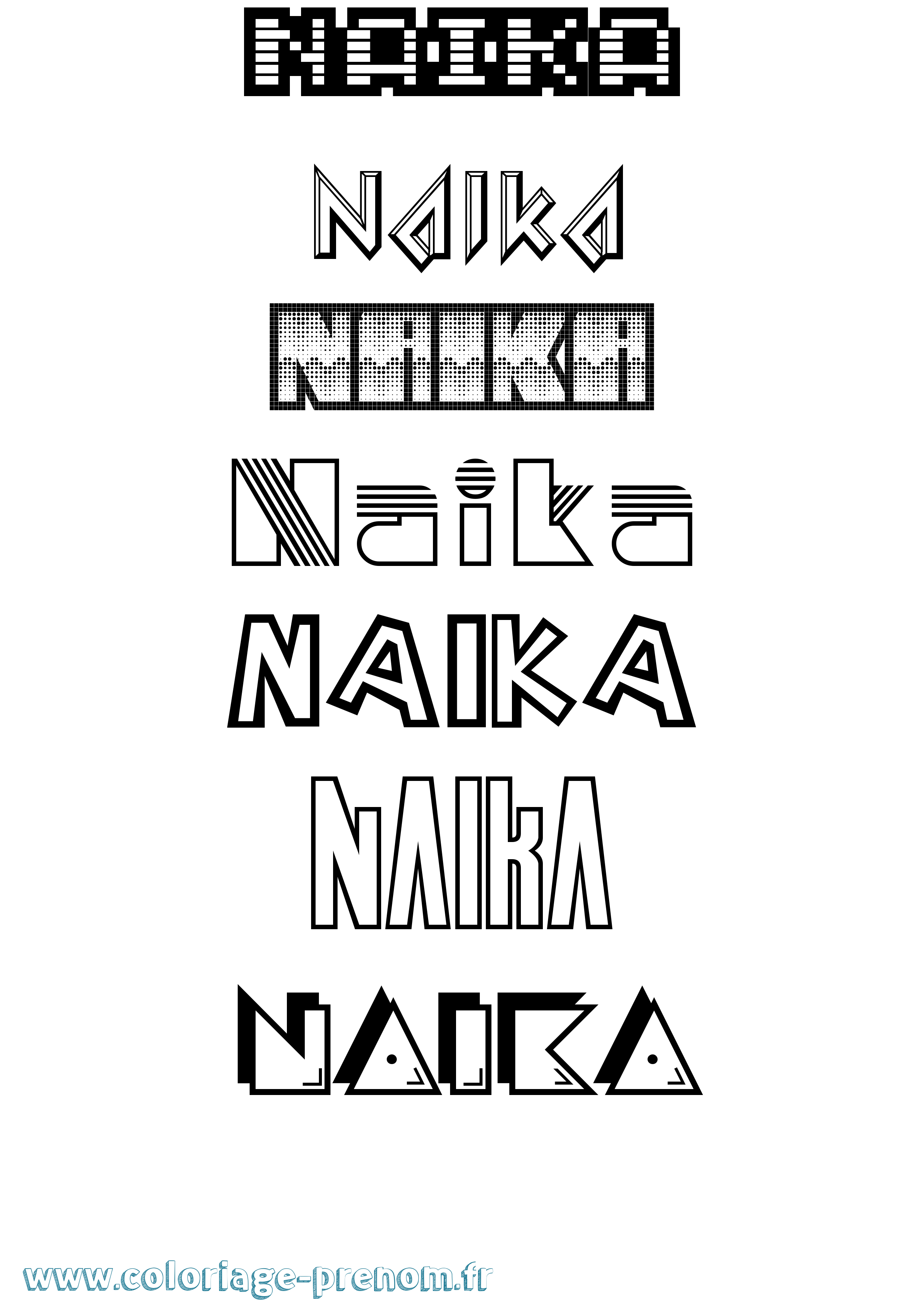 Coloriage Naika Jeux Vidéos Coloriage prénom Naika Jeux Vidéos