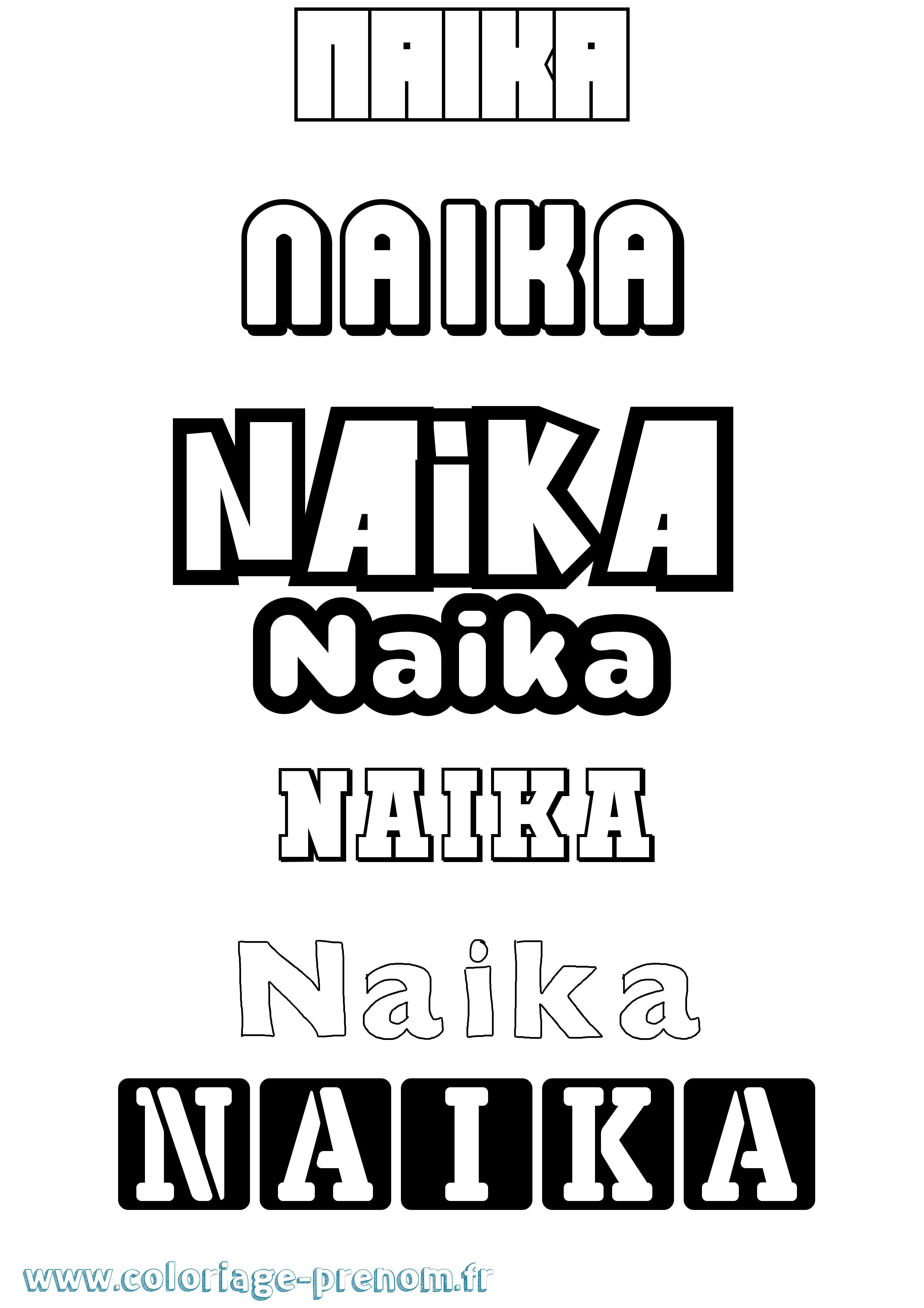 Coloriage Naika Simple Coloriage prénom Naika Simple