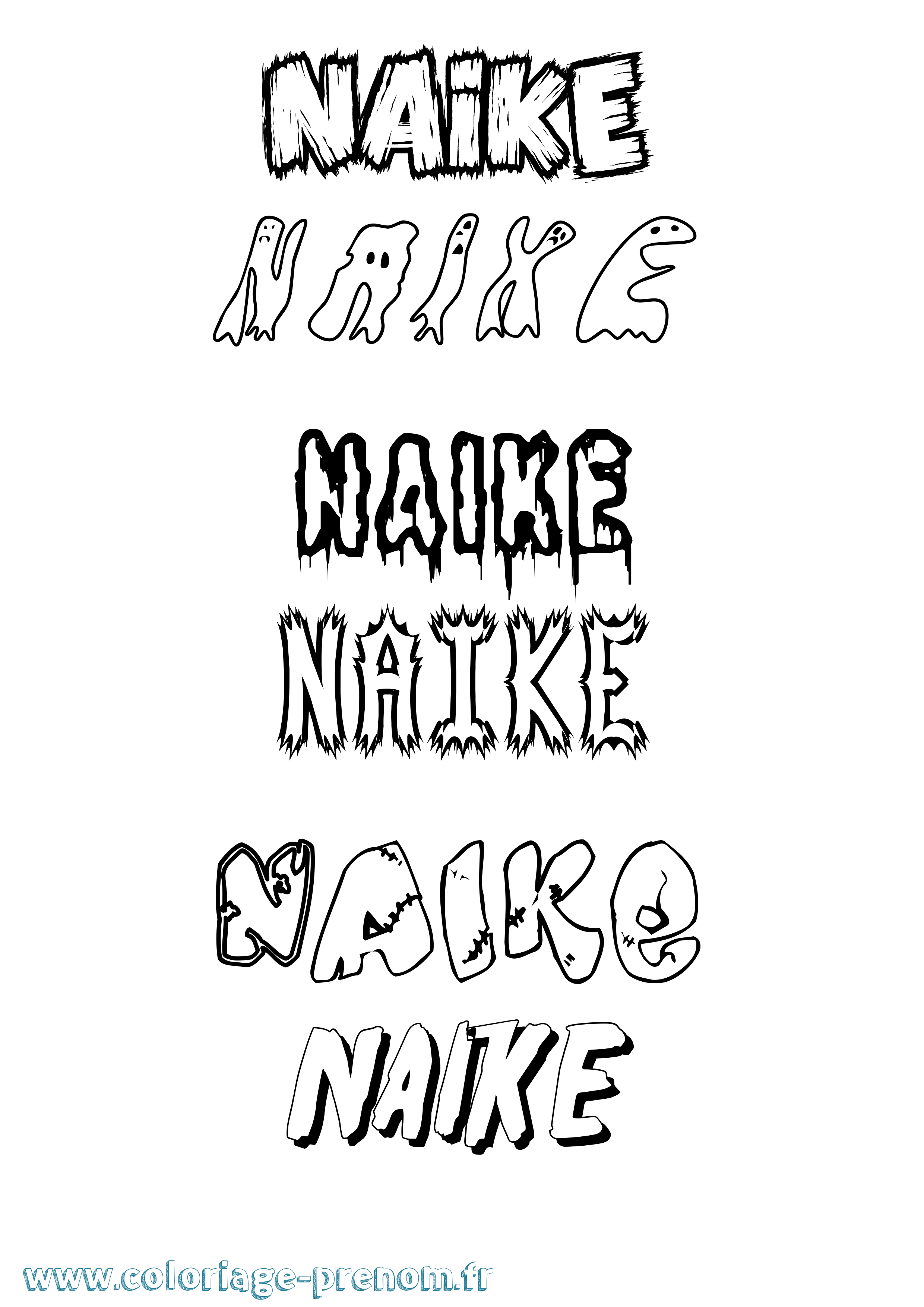 Coloriage Naike Frisson Coloriage prénom Naike Frisson