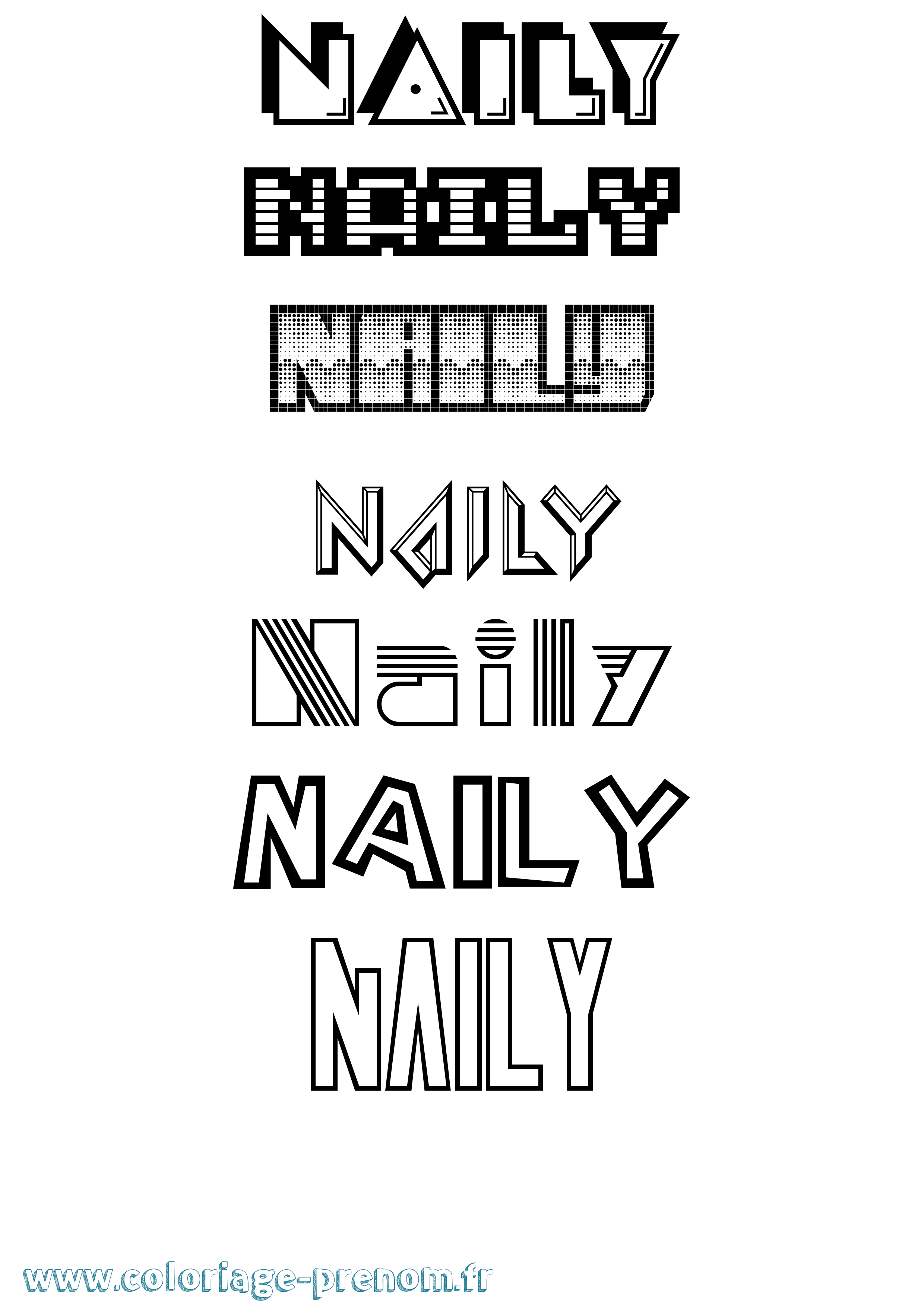 Coloriage Naily Jeux Vidéos Coloriage prénom Naily Jeux Vidéos
