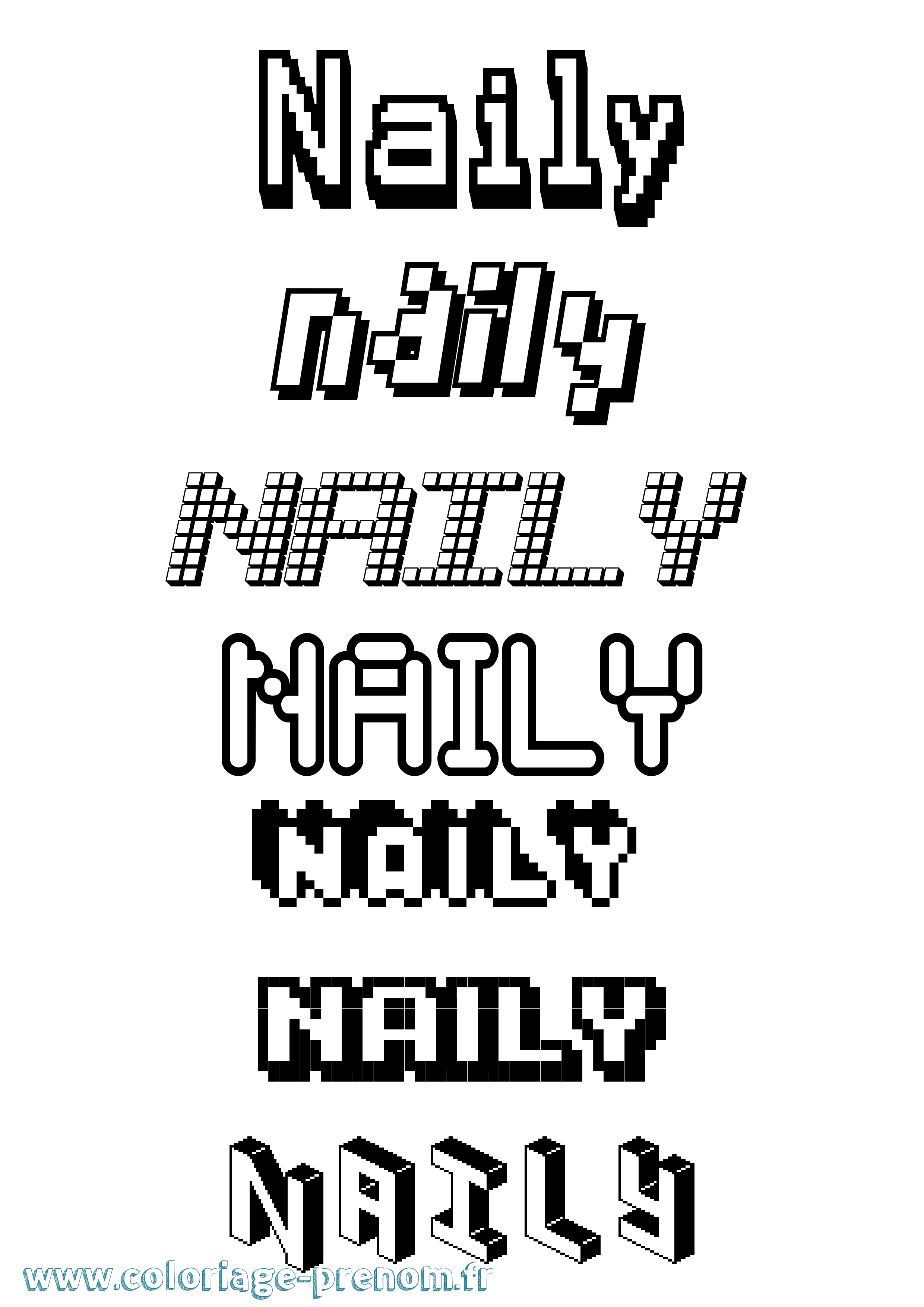 Coloriage Naily Pixel Coloriage prénom Naily Pixel