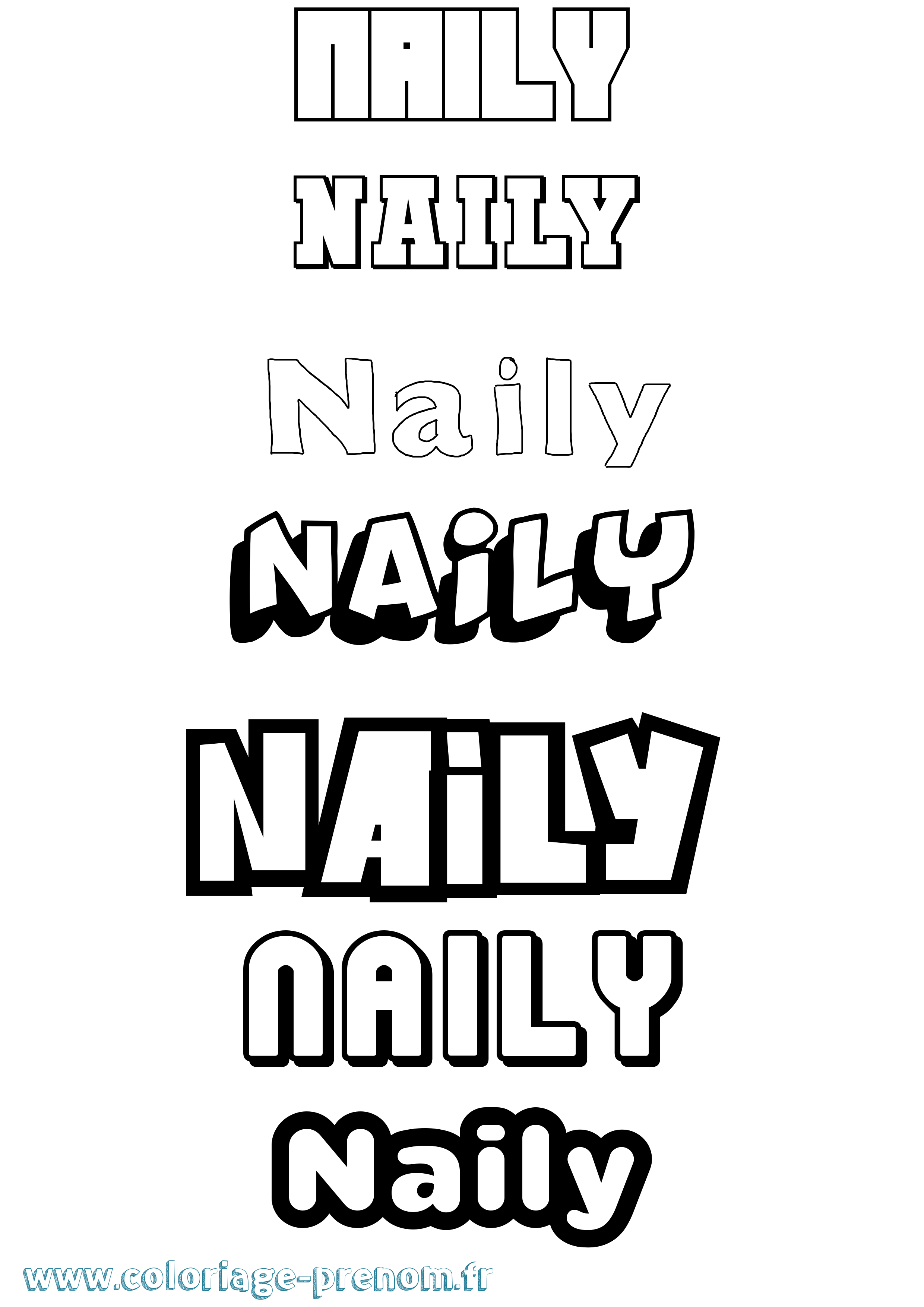Coloriage Naily Simple Coloriage prénom Naily Simple