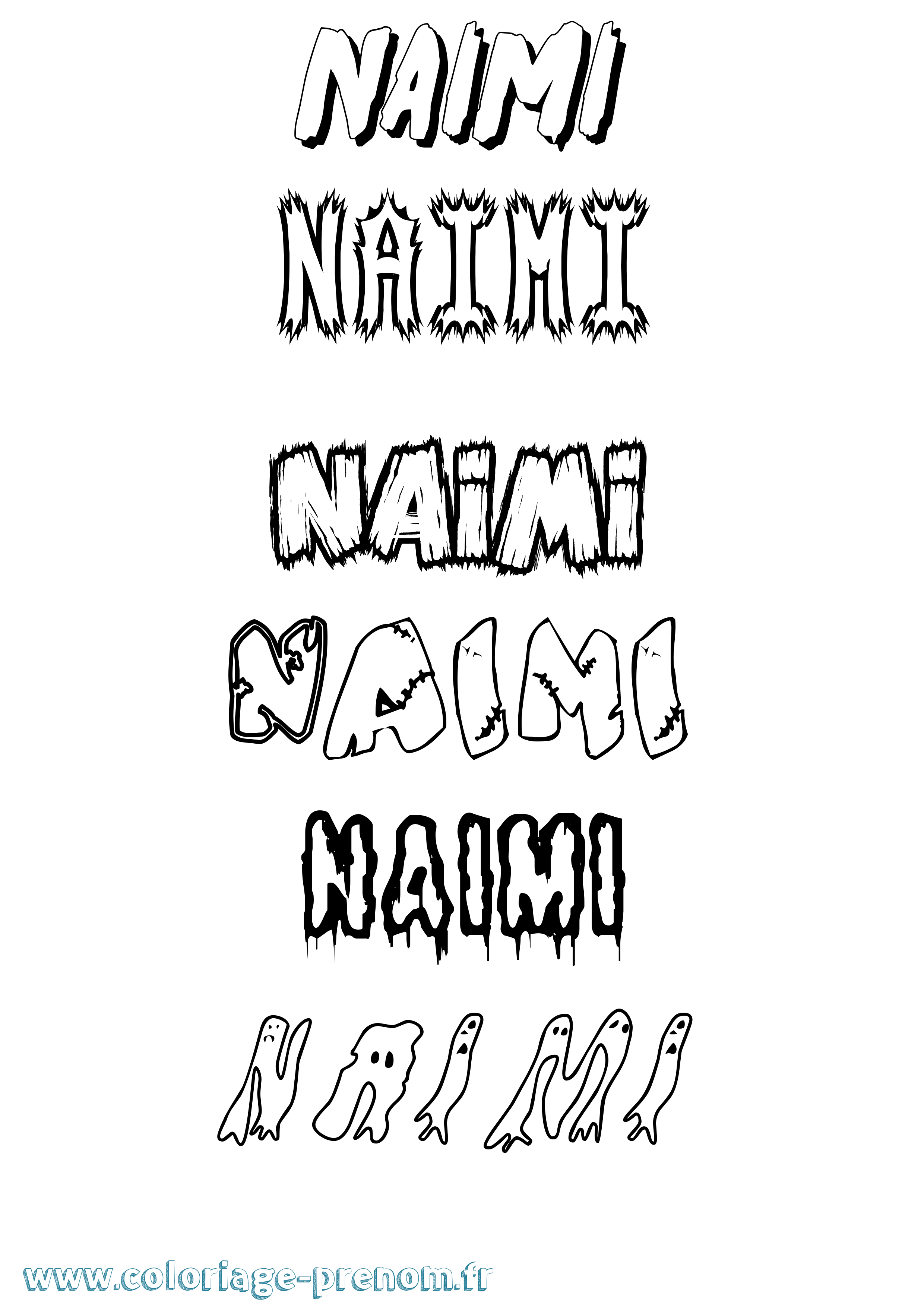 Coloriage Naimi Frisson Coloriage prénom Naimi Frisson